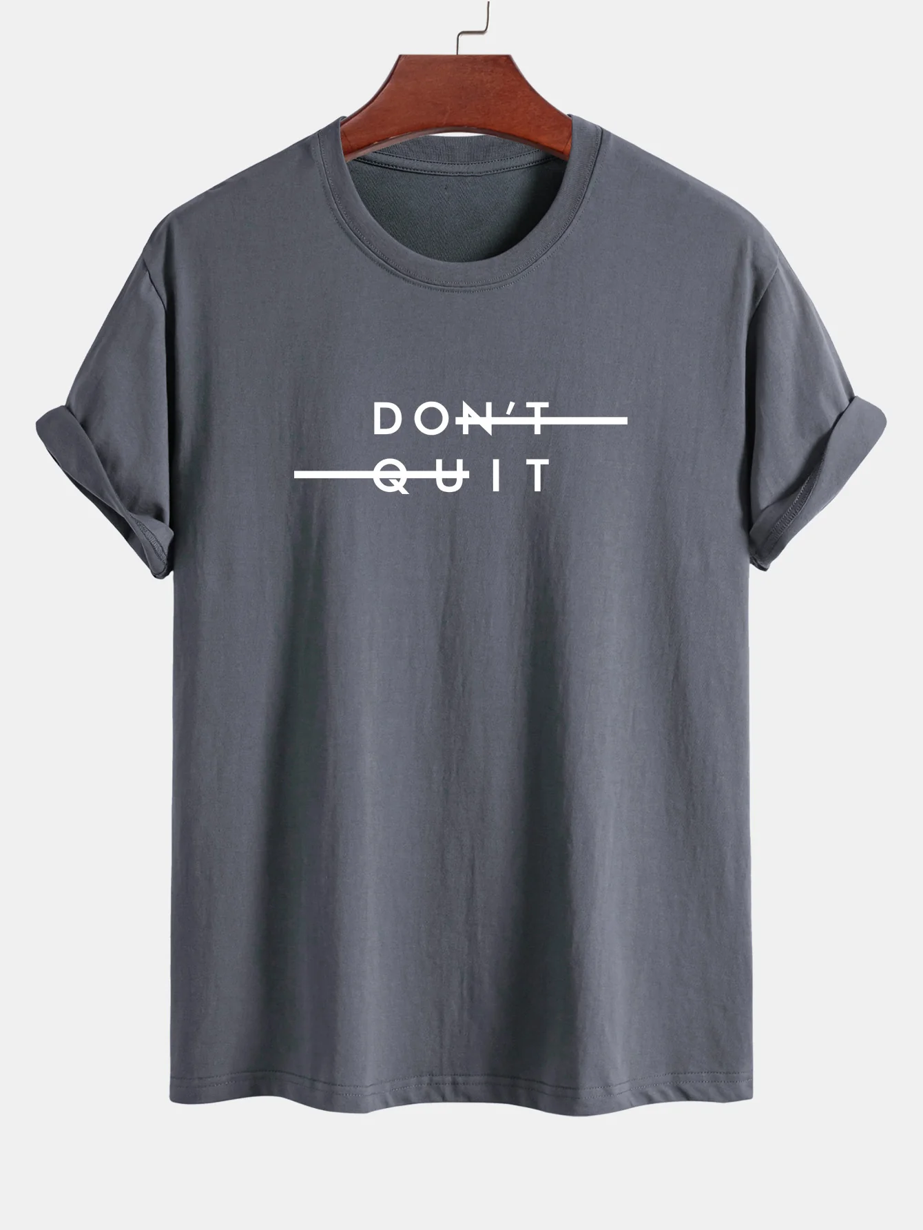 Regular Fit Don't Quit Print Baumwoll-T-Shirt - Image 5