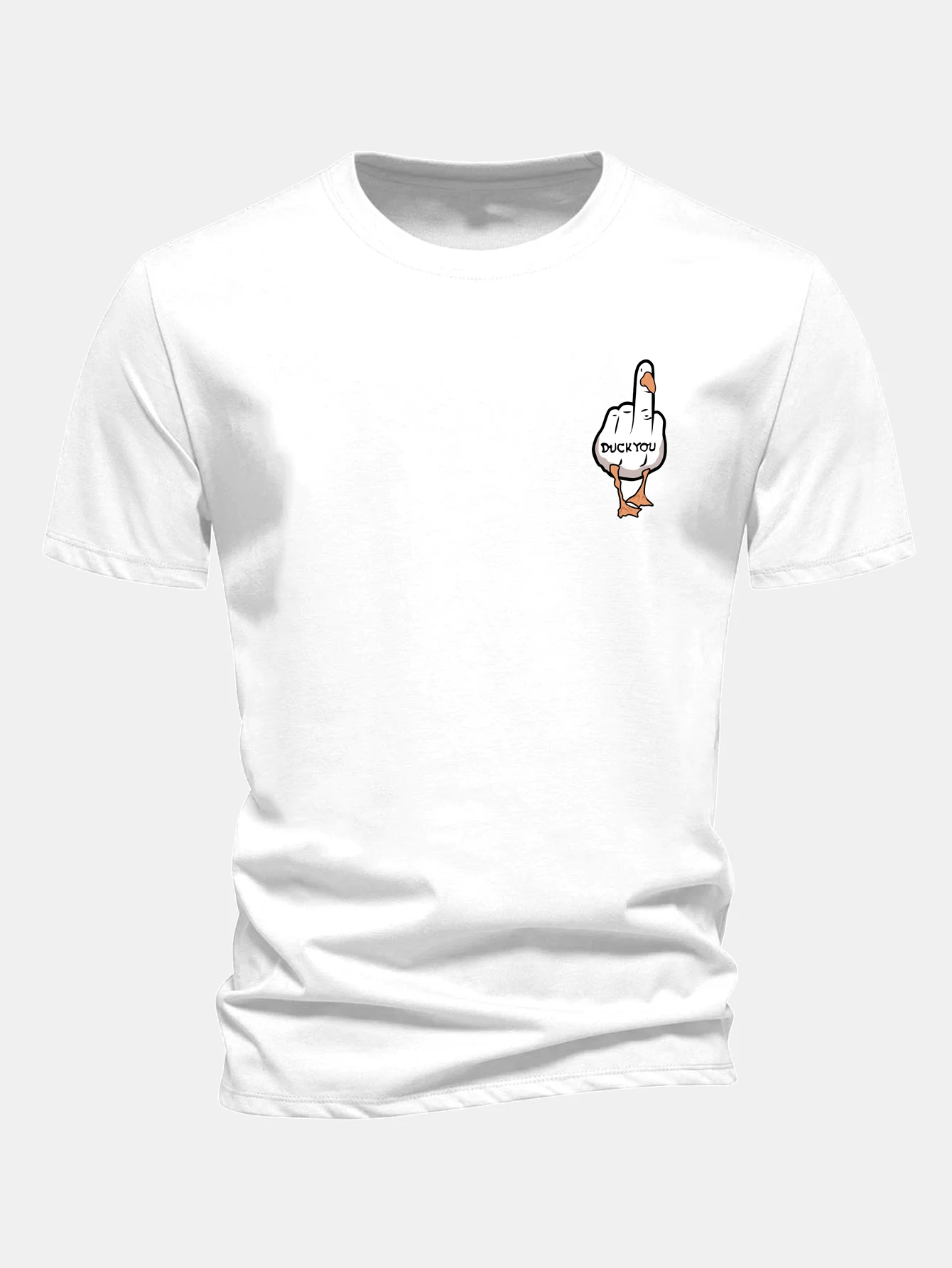 Regular Fit Duck You Print Cotton T-Shirt