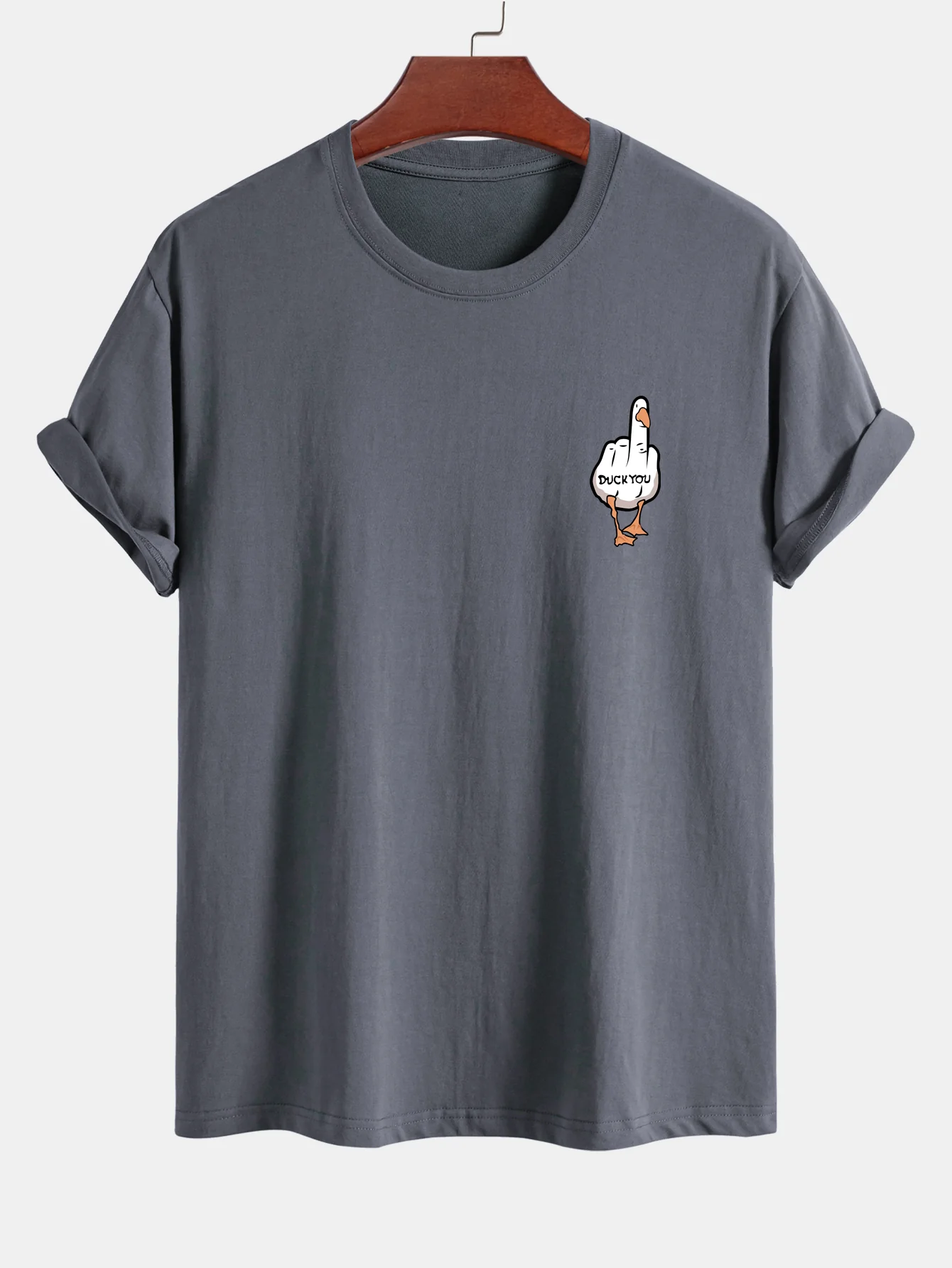 Regular Fit Duck You Print Baumwoll-T-Shirt - Image 5
