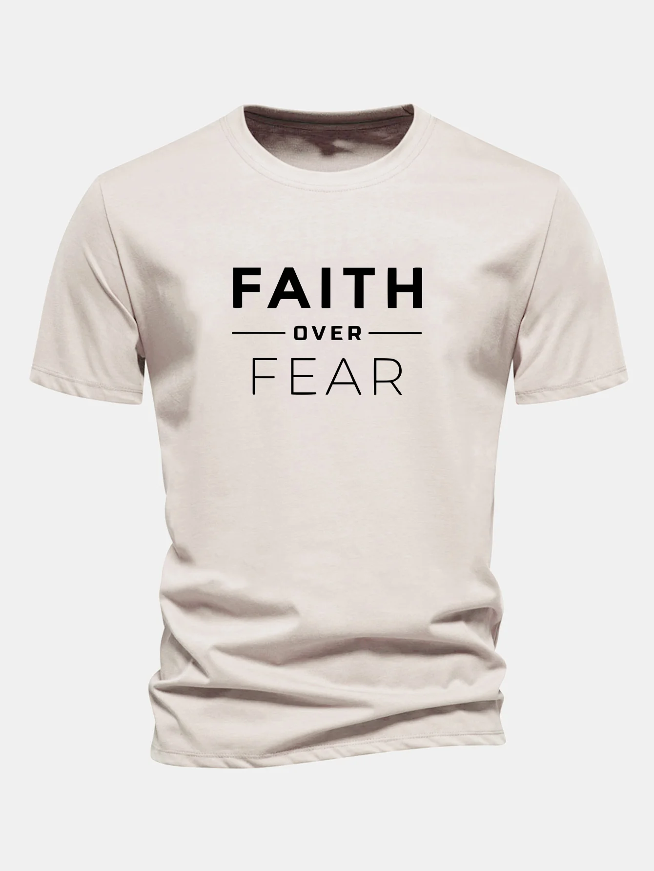 Regular Fit Glaube über Angst Druck Baumwoll-T-Shirt - Image 4