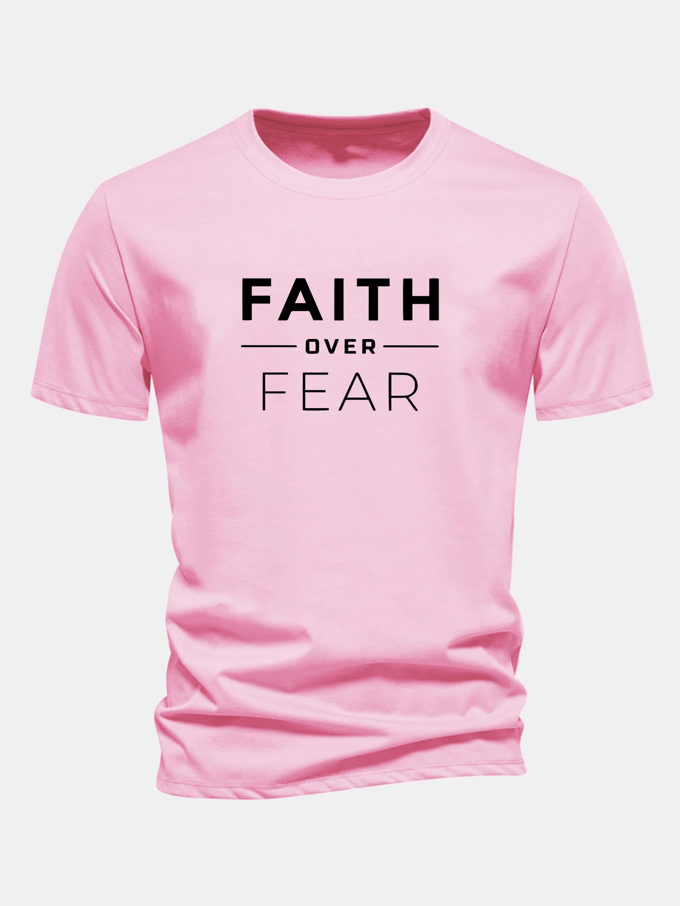Regular Fit Glaube über Angst Druck Baumwoll-T-Shirt - Image 5
