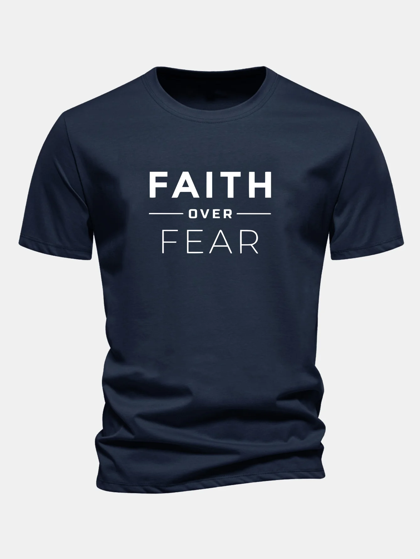 Regular Fit Glaube über Angst Druck Baumwoll-T-Shirt - Image 7