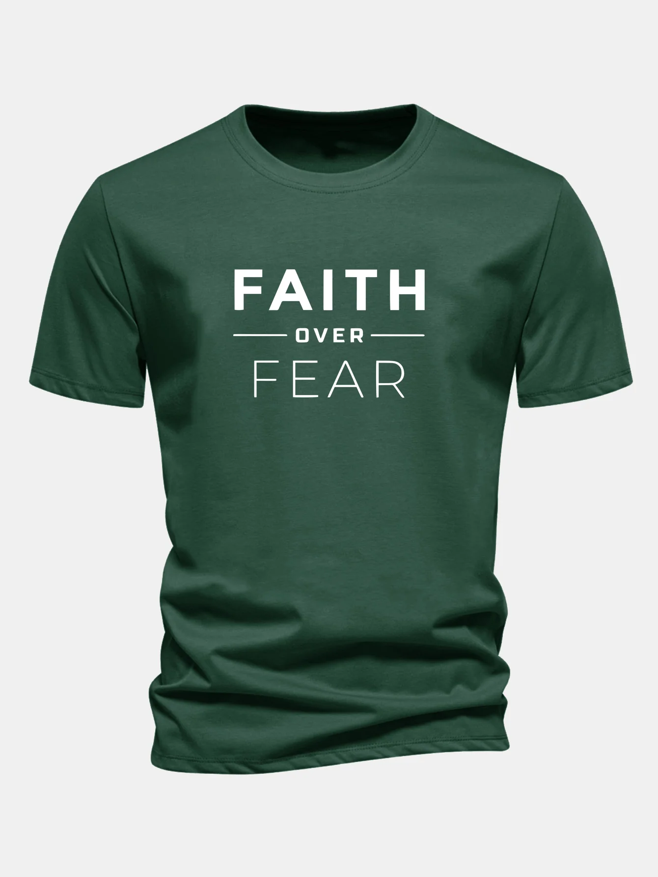 Regular Fit Glaube über Angst Druck Baumwoll-T-Shirt - Image 9