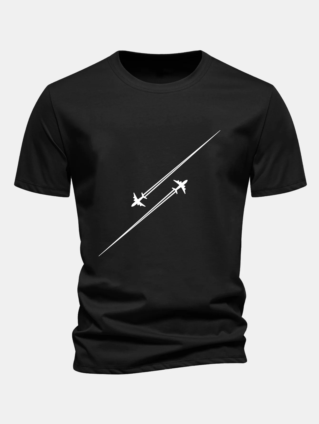 Regular Fit T-Shirt aus Baumwolle mit Kampfflugzeug-Print