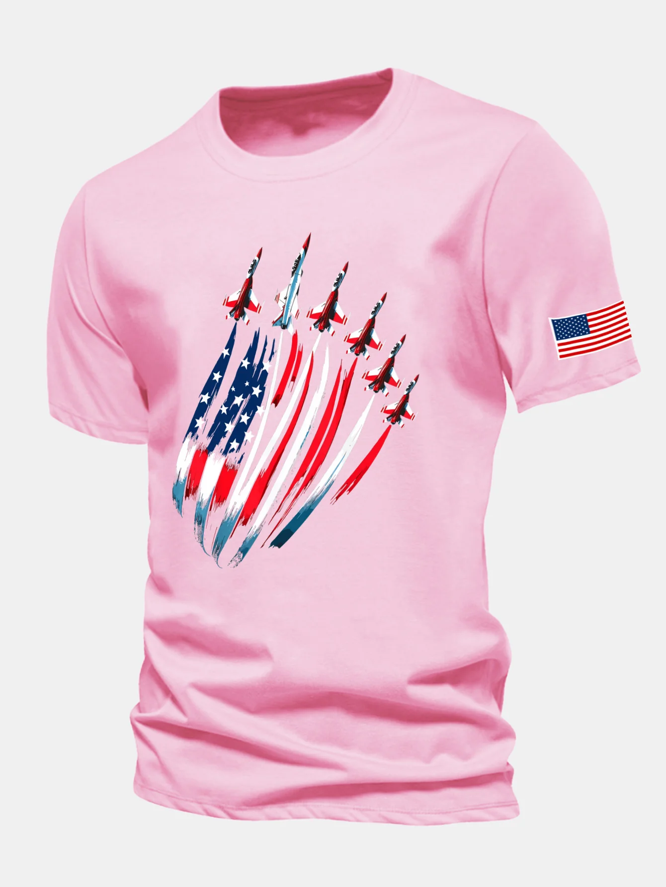 Regular Fit T-Shirt aus Baumwolle mit Fighter Jets und USA-Flaggen-Print - Image 22
