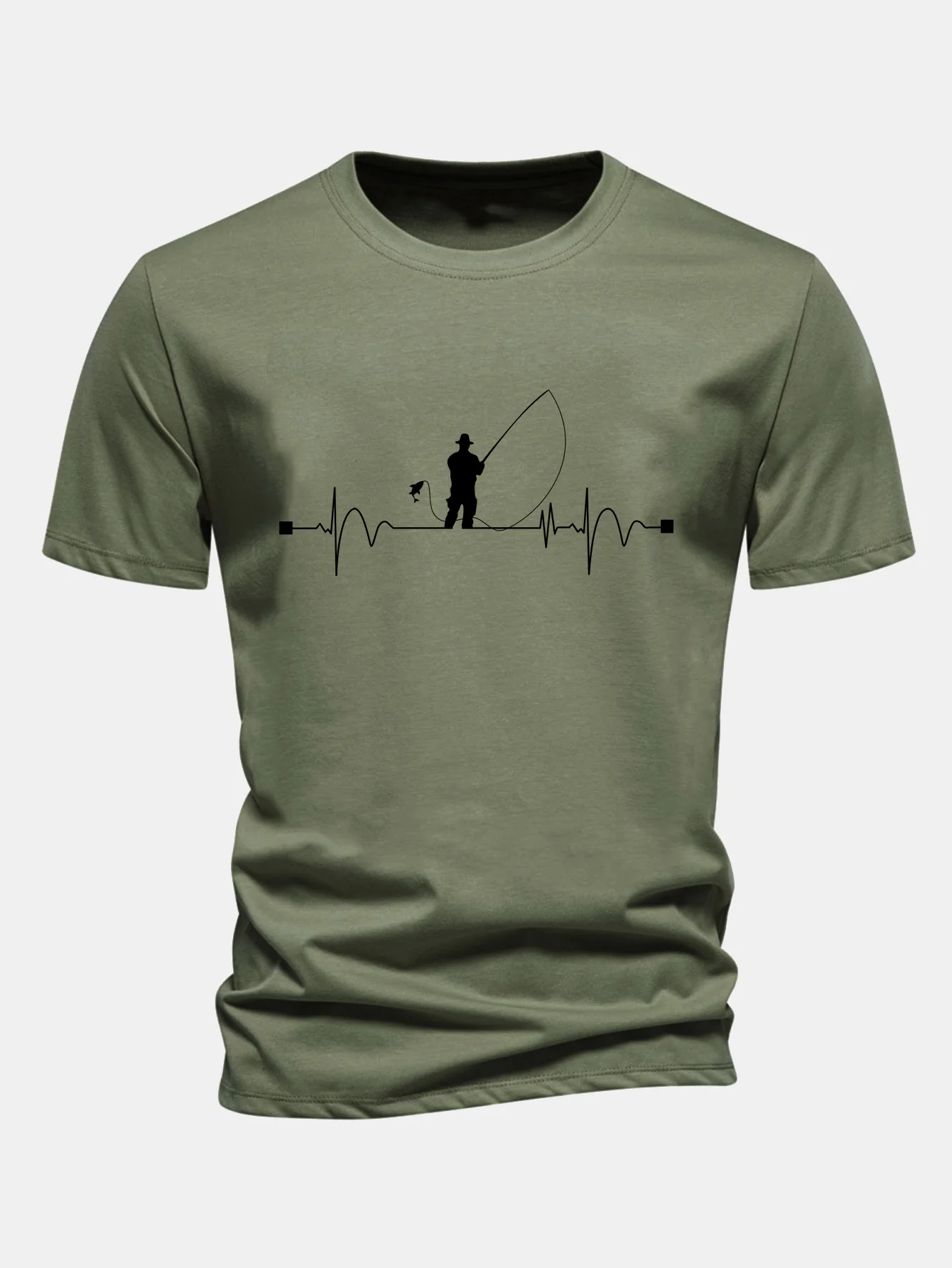 Regular Fit Angler Herren Baumwoll-T-Shirt mit Aufdruck - Image 5
