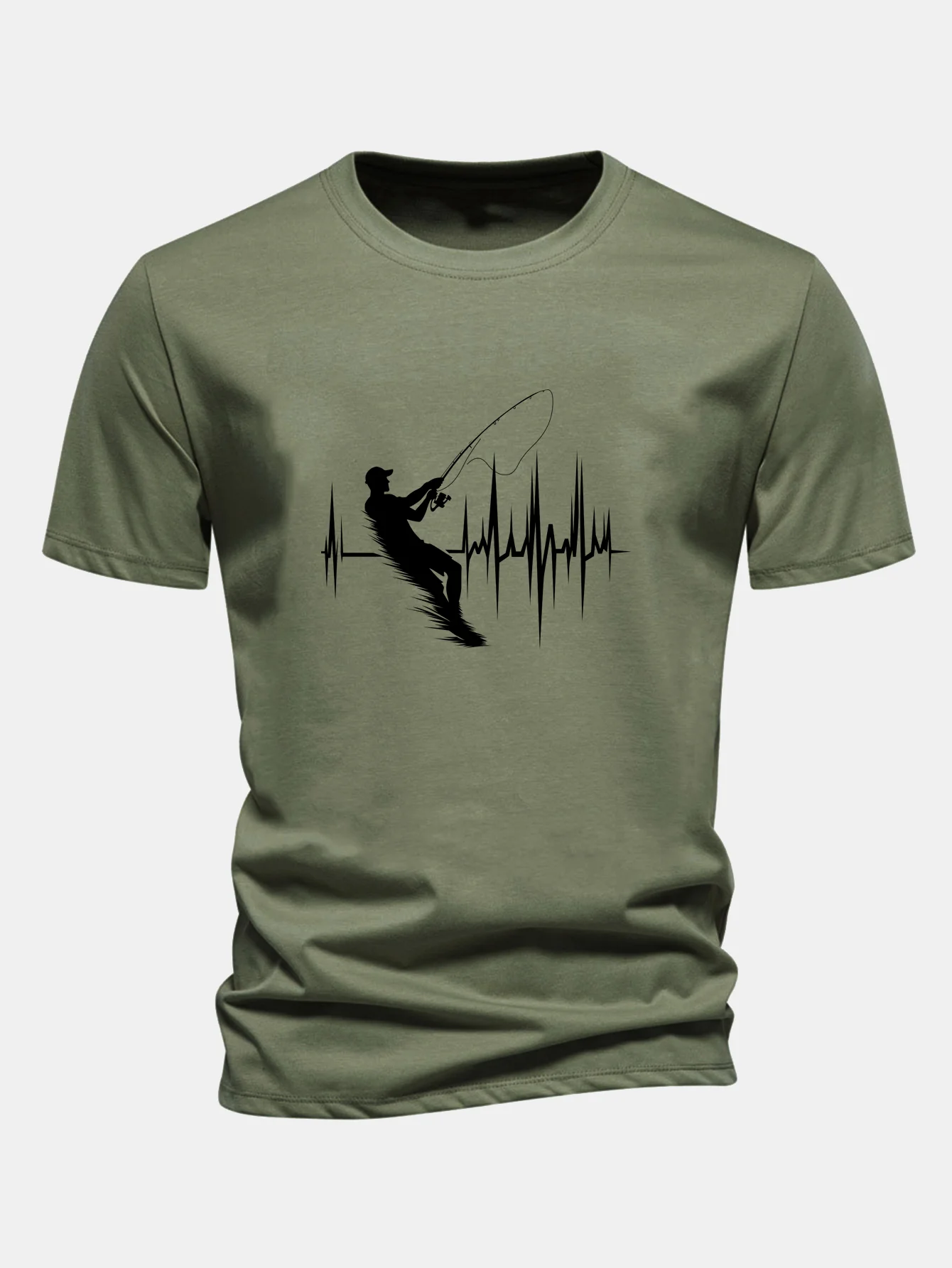 Regular Fit Angler Herren Baumwoll-T-Shirt mit Aufdruck - Image 5