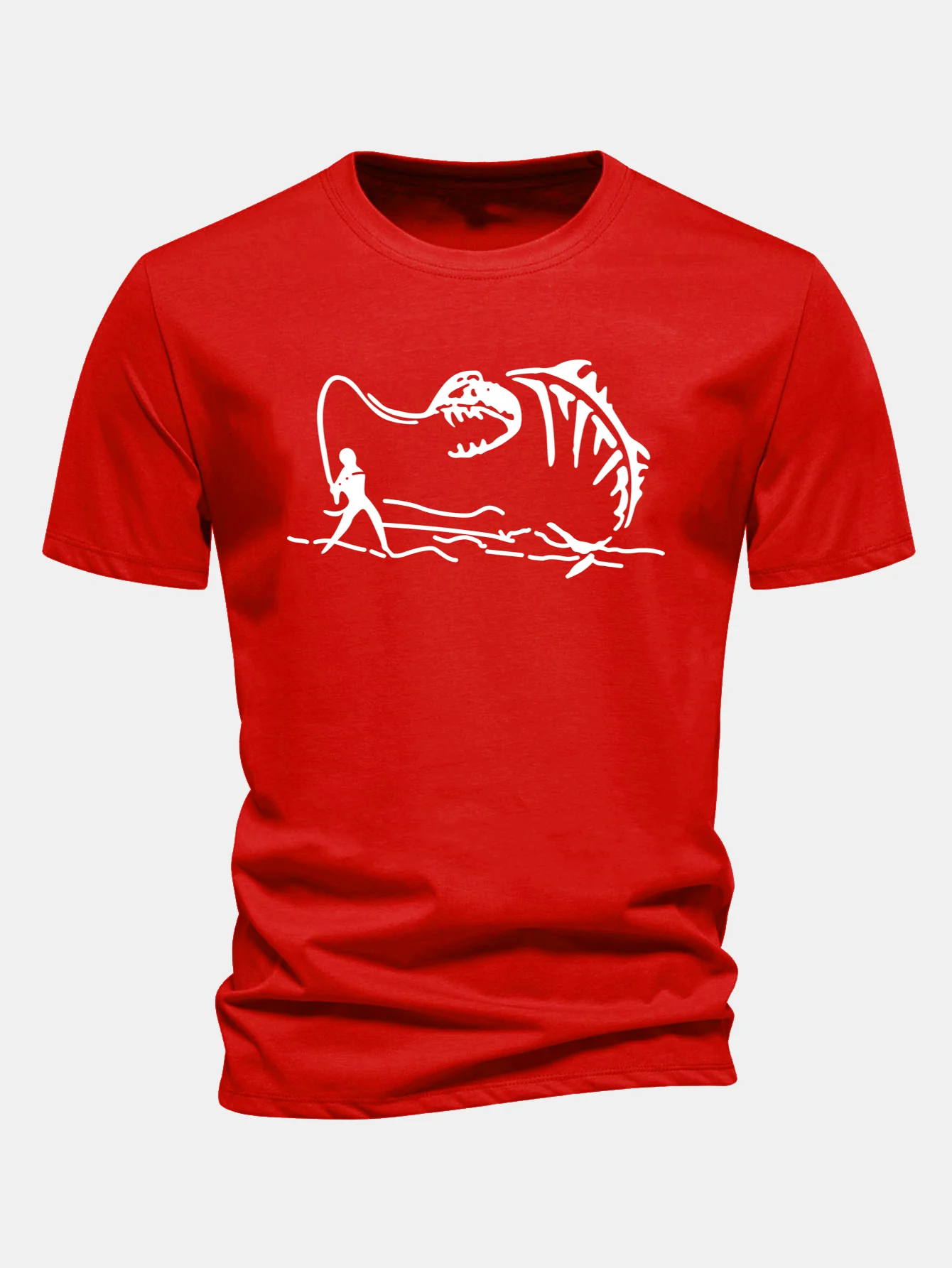 Regular Fit Fishing Print Cotton T-Shirt - Image 12