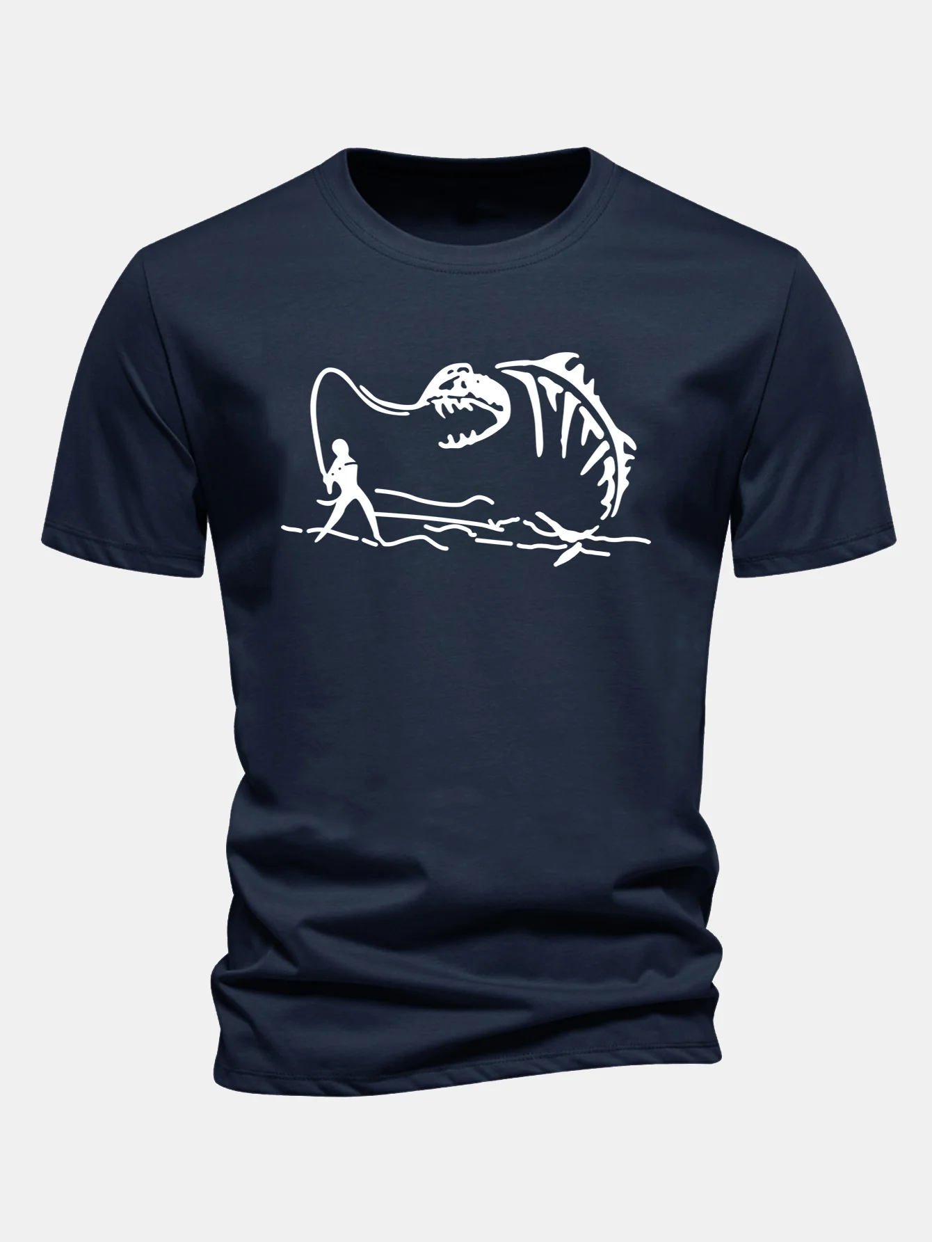 Regular Fit Fishing Print Cotton T-Shirt - Image 2