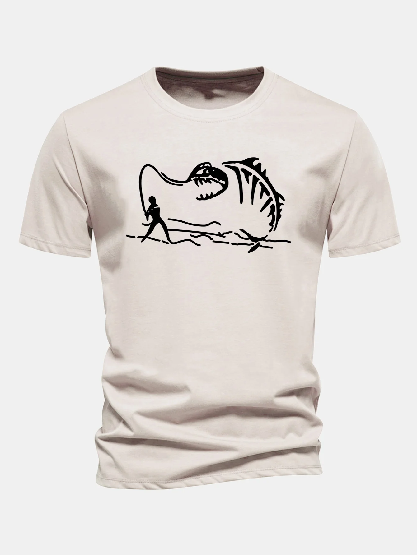 Regular Fit Fishing Print Cotton T-Shirt - Image 4