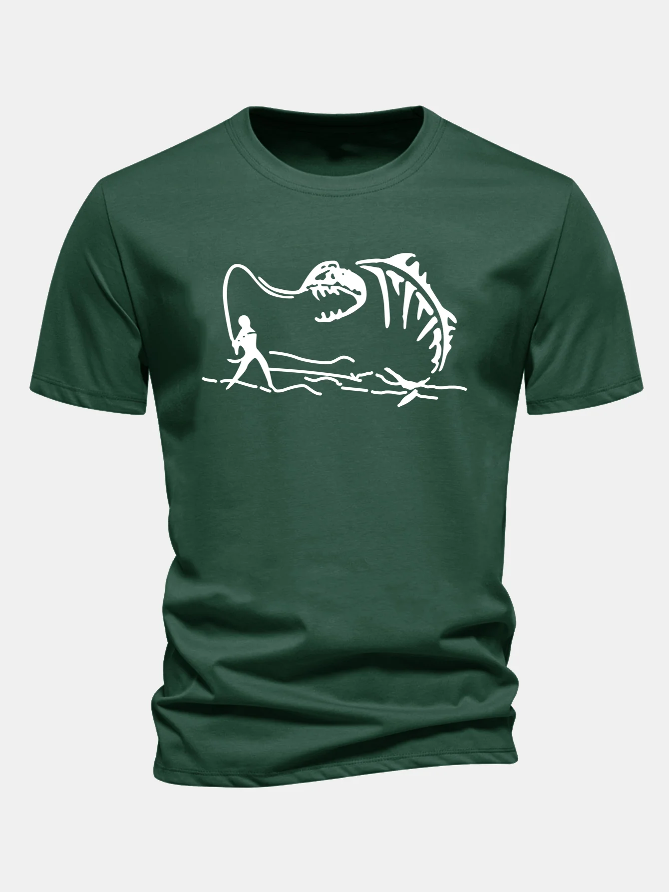 Regular Fit Fishing Print Cotton T-Shirt - Image 8
