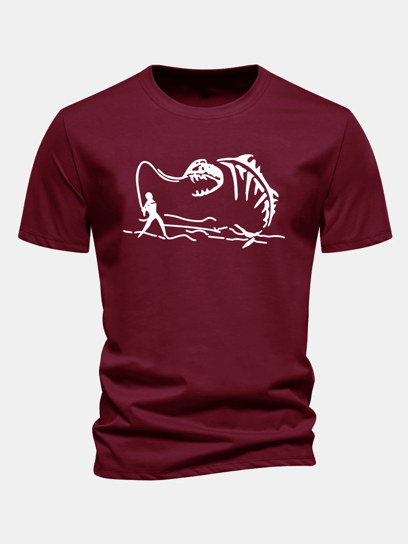 Regular Fit Fishing Print Cotton T-Shirt - Image 9