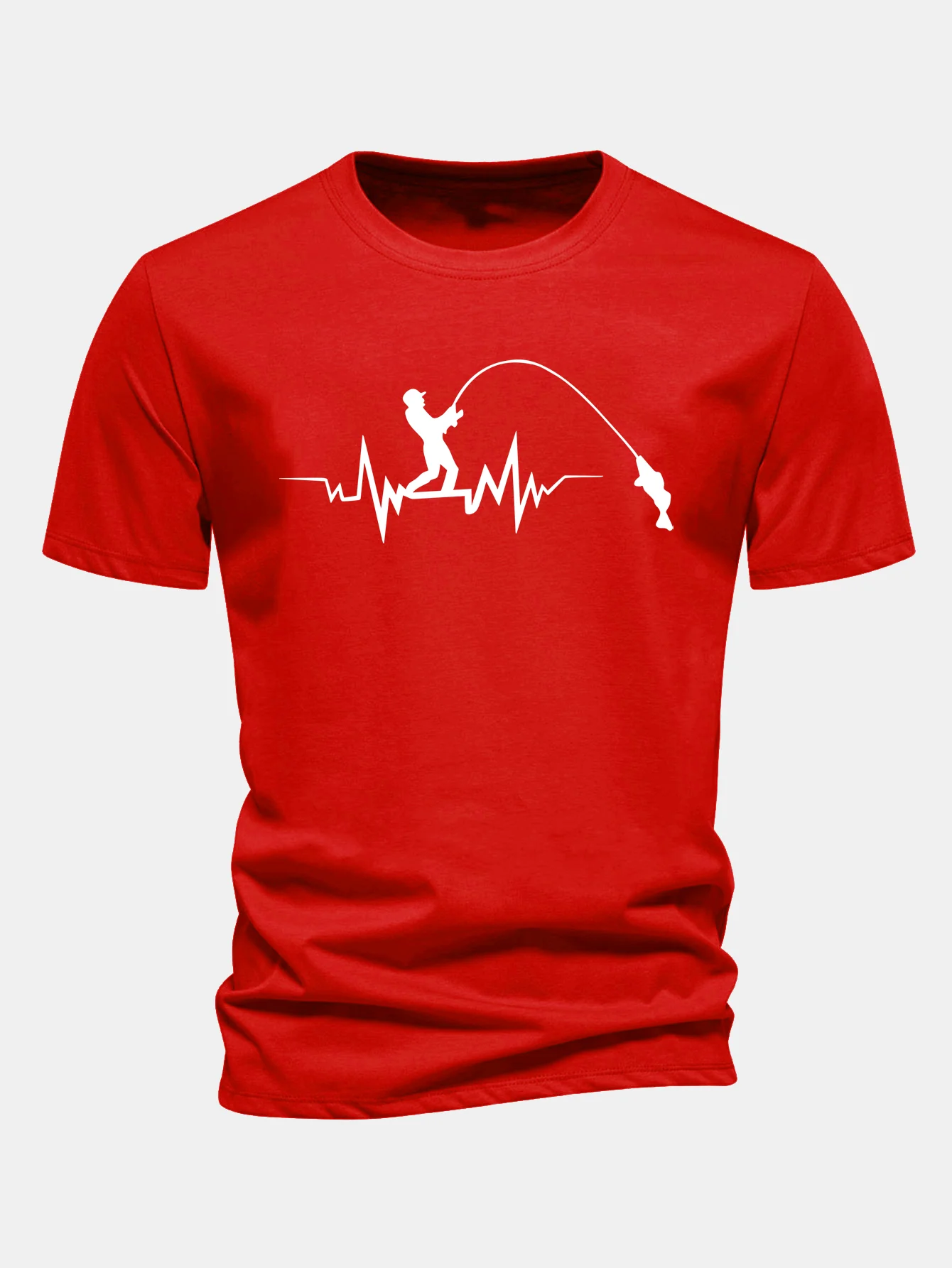 Regular Fit Fishing Print Cotton T-Shirt - Image 12