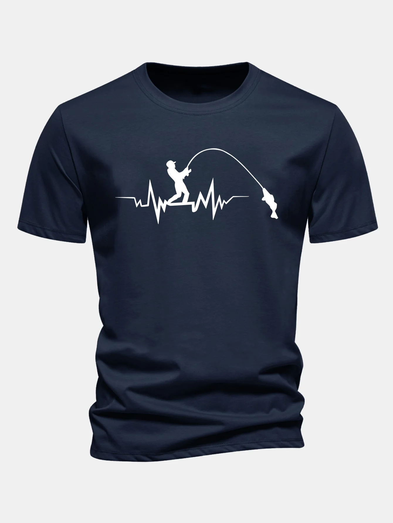 Regular Fit Fishing Print Cotton T-Shirt - Image 2