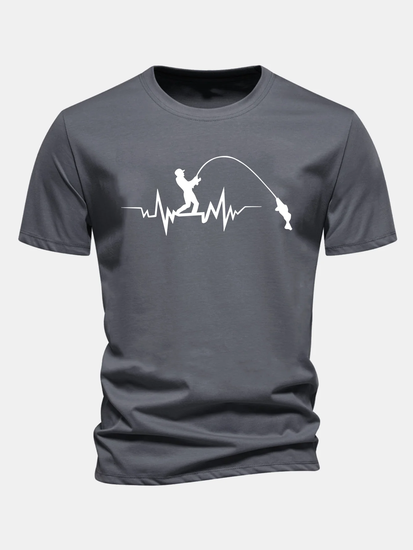 Regular Fit Fishing Print Cotton T-Shirt - Image 3
