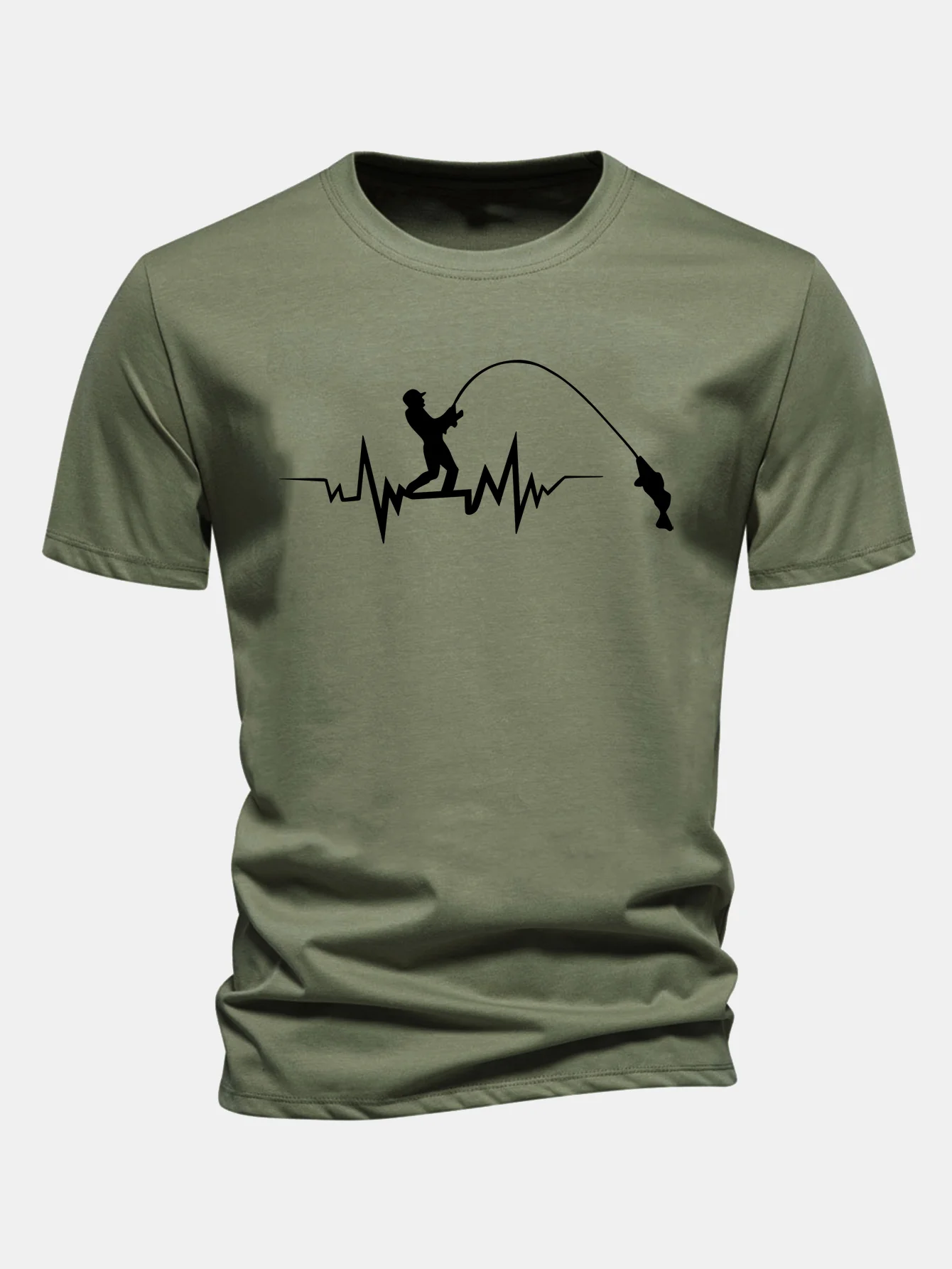Regular Fit Fishing Print Cotton T-Shirt - Image 4