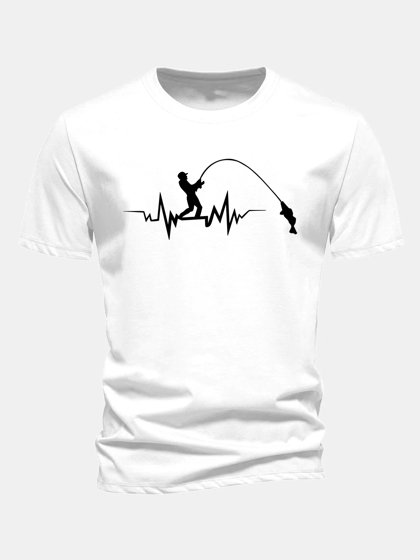 Regular Fit Fishing Print Cotton T-Shirt - Image 5