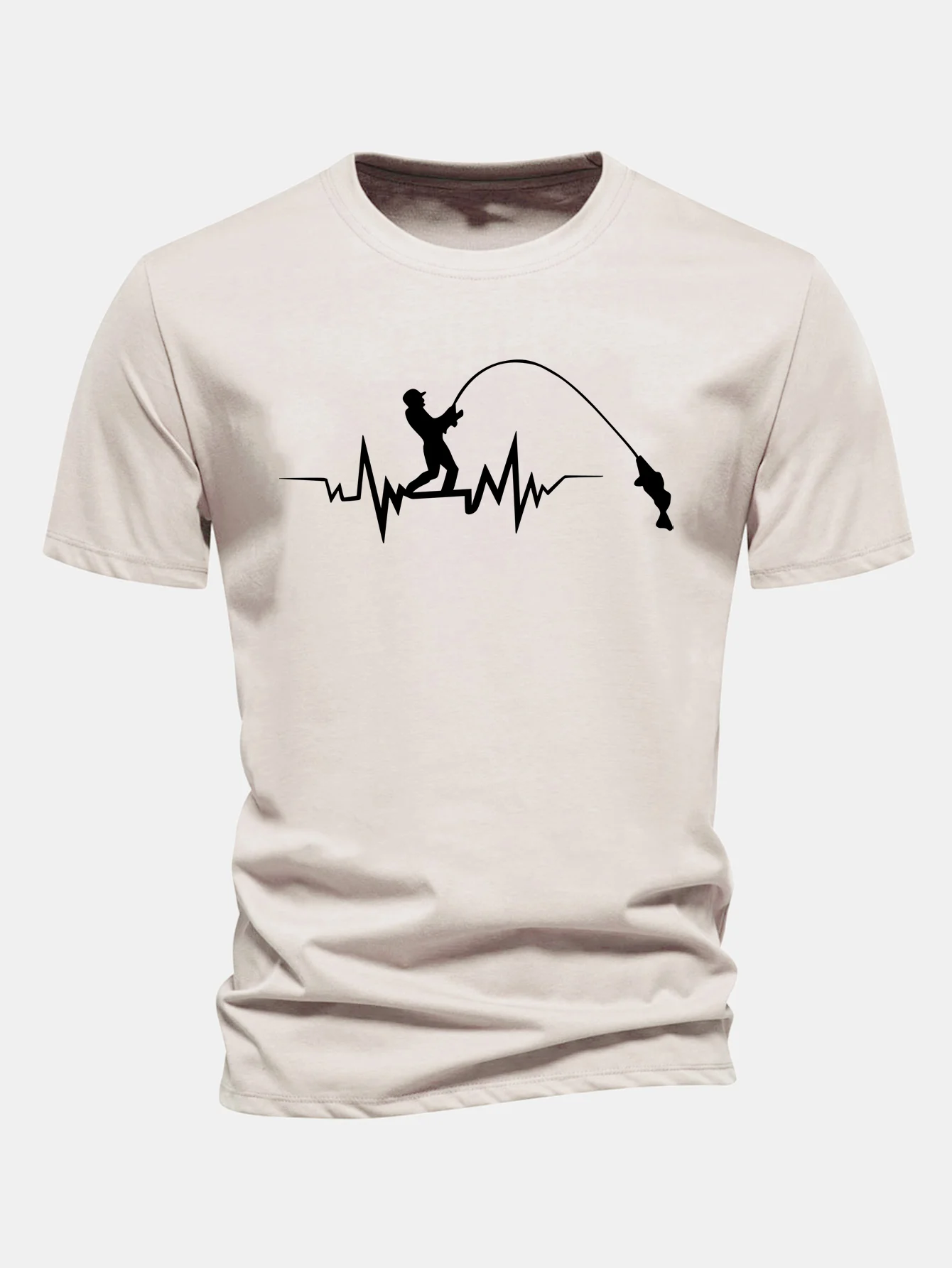 Regular Fit Fishing Print Cotton T-Shirt - Image 6