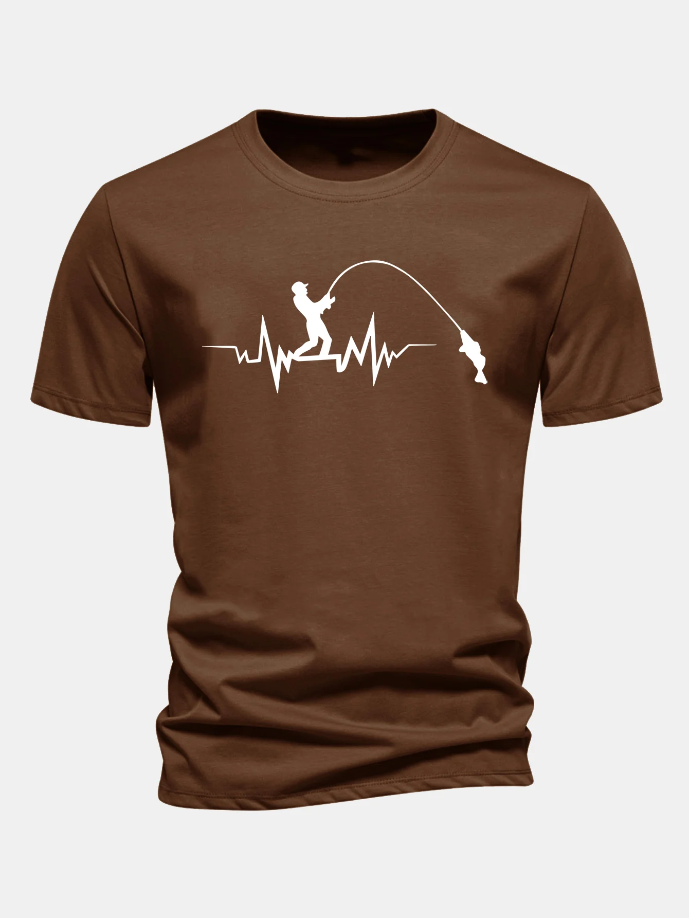 Regular Fit Fishing Print Cotton T-Shirt - Image 8