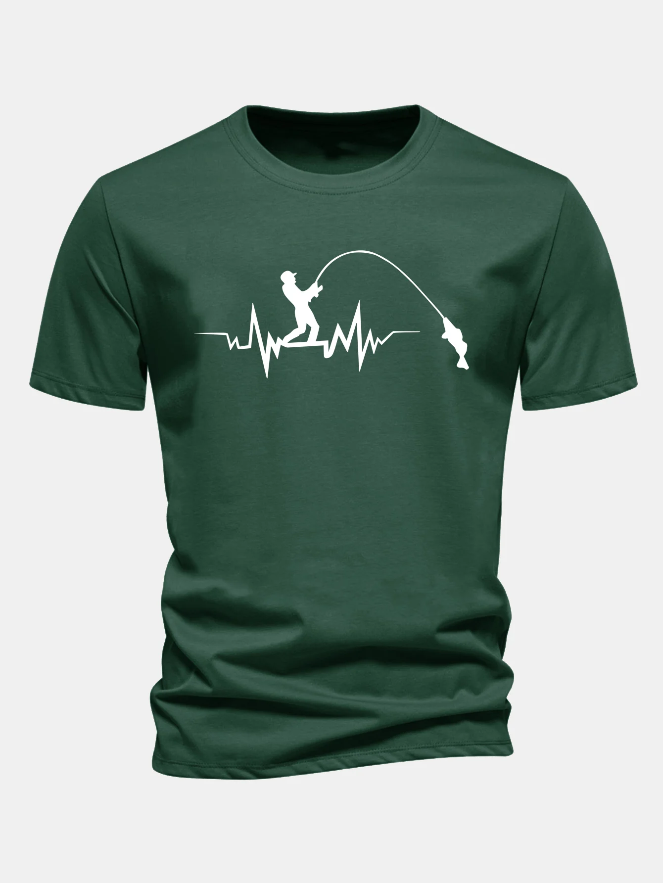 Regular Fit Fishing Print Cotton T-Shirt - Image 9