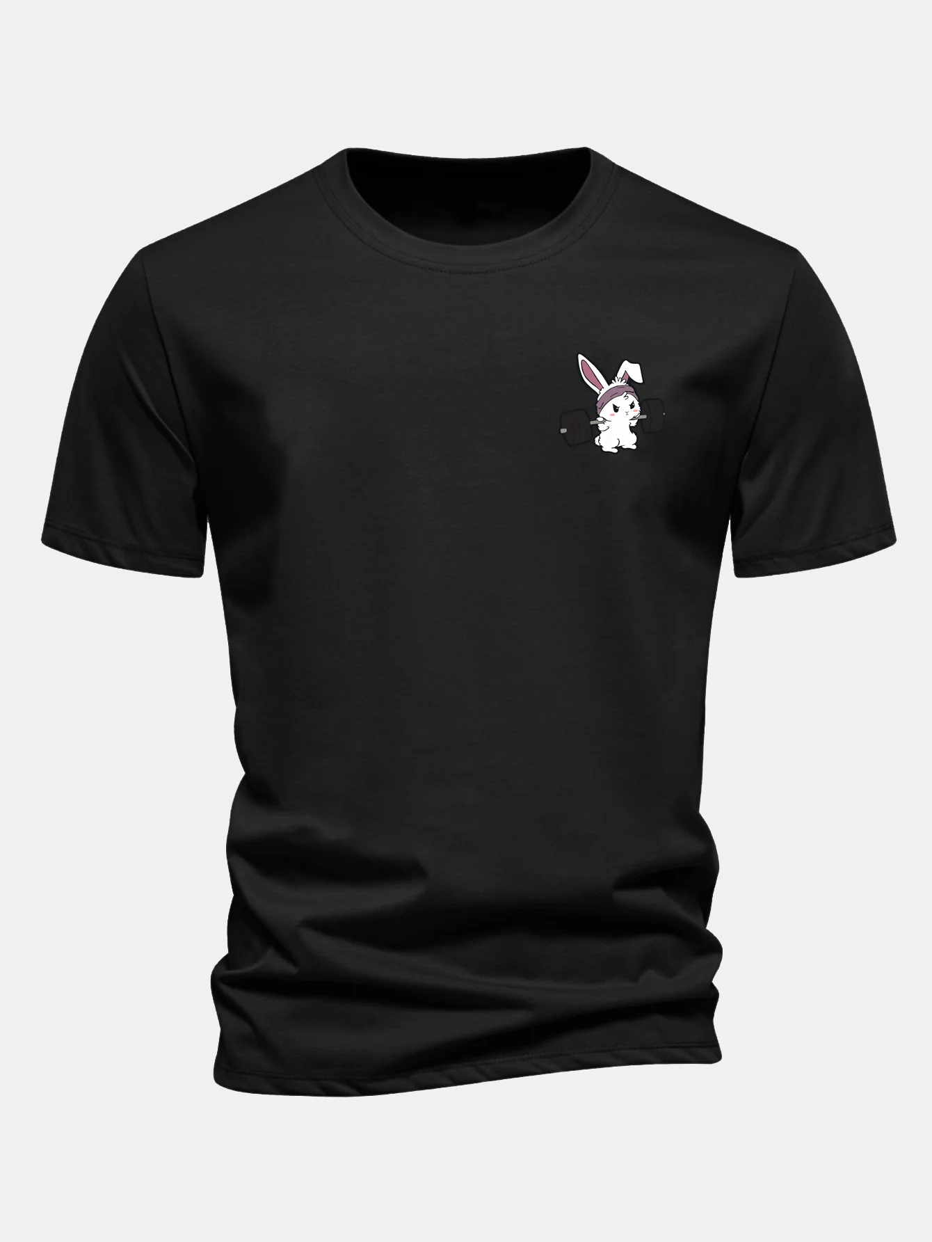 Regular Fit Fitness Rabbit Print Cotton T-Shirt - Image 2