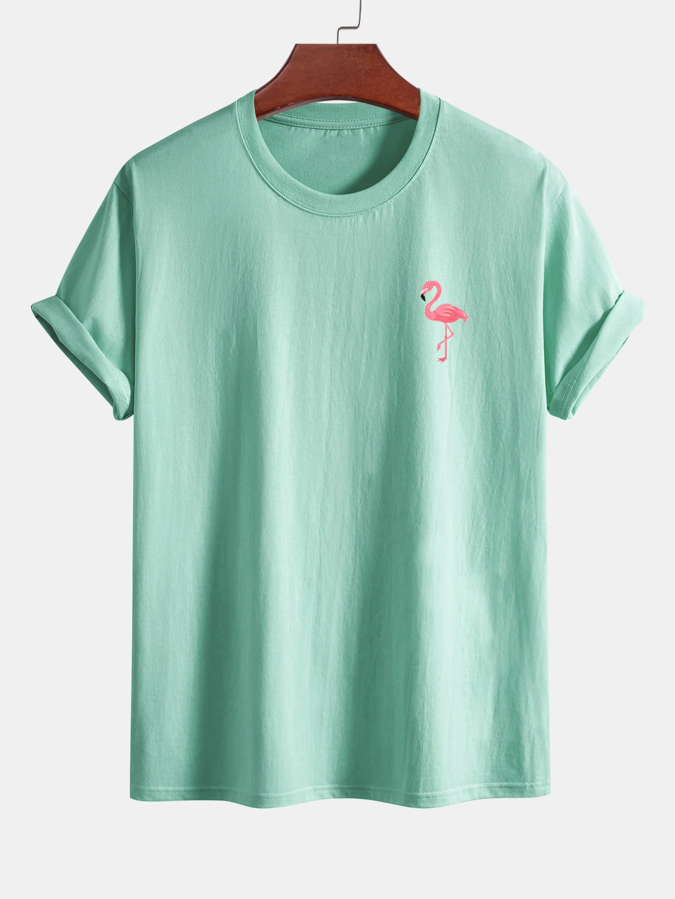 Regular Fit Flamingo Print Baumwoll-T-Shirt - Image 12