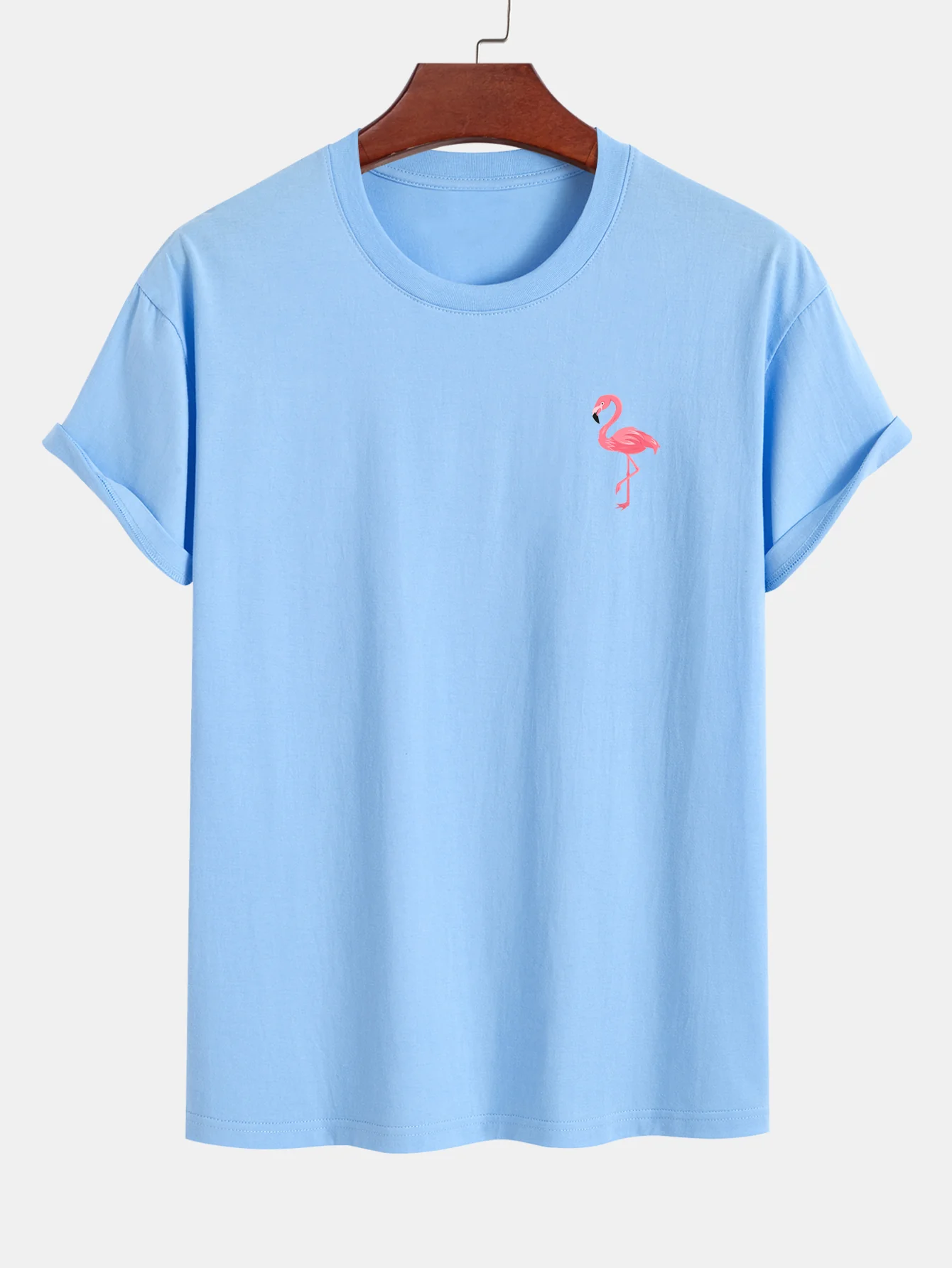 Regular Fit Flamingo Print Baumwoll-T-Shirt - Image 13