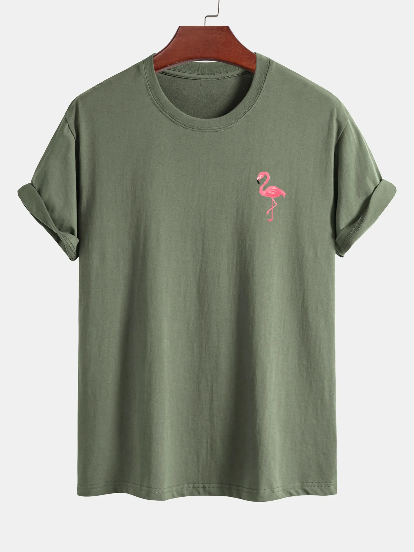 Regular Fit Flamingo Print Baumwoll-T-Shirt - Image 14