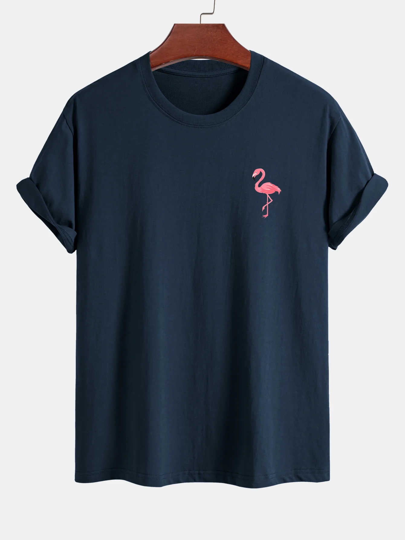 Regular Fit Flamingo Print Baumwoll-T-Shirt - Image 5