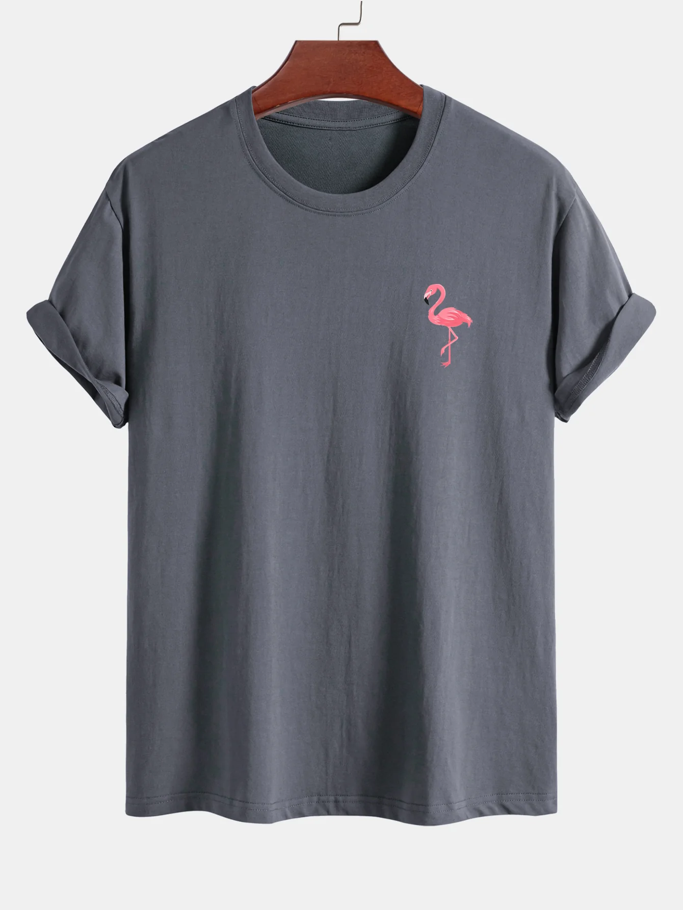 Regular Fit Flamingo Print Baumwoll-T-Shirt - Image 7