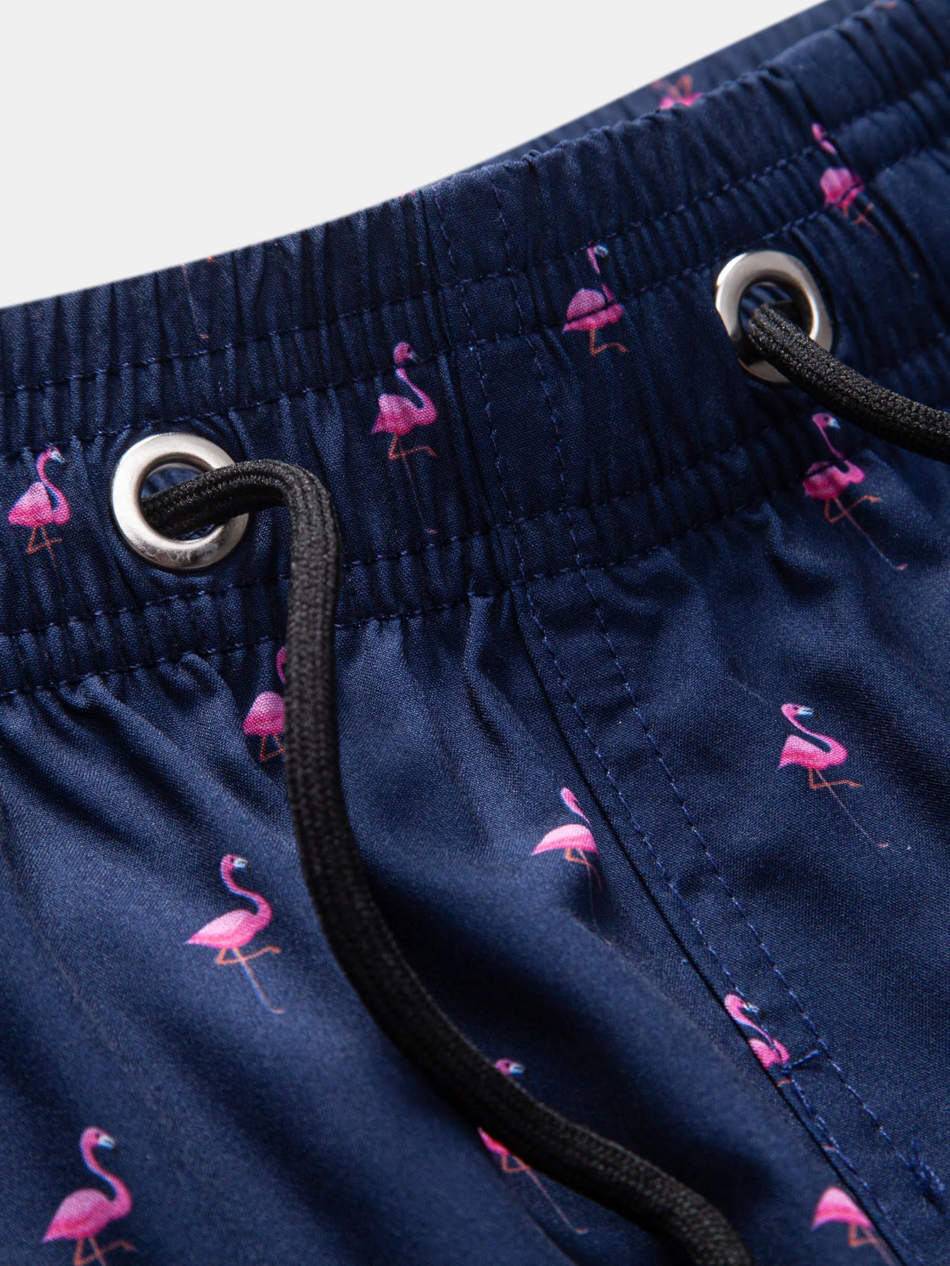 Regular Fit Flamingo Print Baumwoll-T-Shirt & Flamingo Print Kordelzug Swim Shorts - Image 10