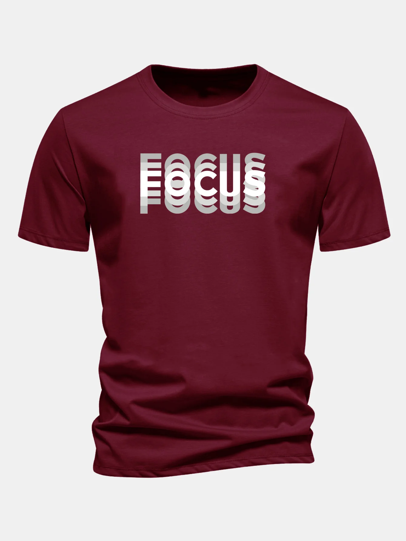 Regular Fit Focus Slogan Print Baumwoll-T-Shirt - Image 5