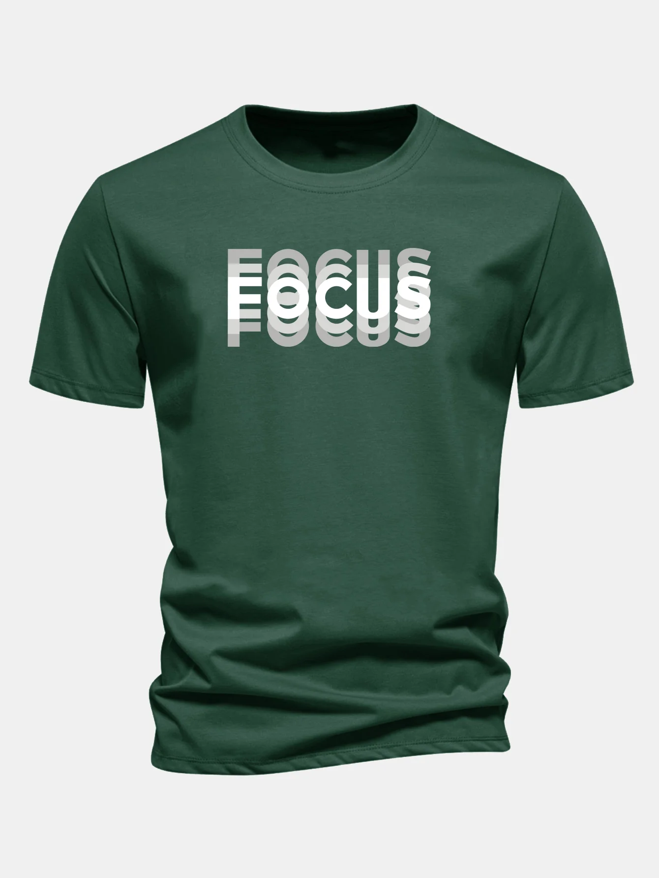 Regular Fit Focus Slogan Print Baumwoll-T-Shirt - Image 6