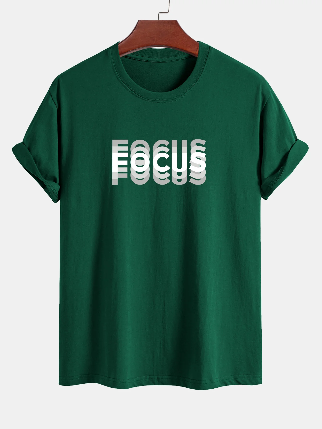 Regular Fit Focus Slogan Print Baumwoll-T-Shirt - Image 10