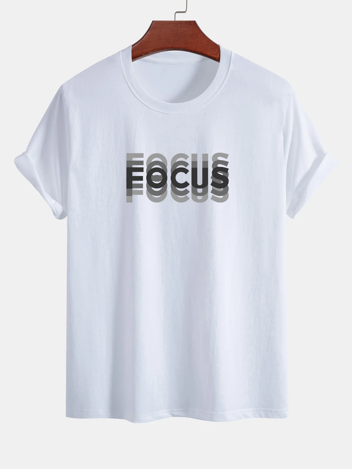 Regular Fit Focus Slogan Print Baumwoll-T-Shirt - Image 11