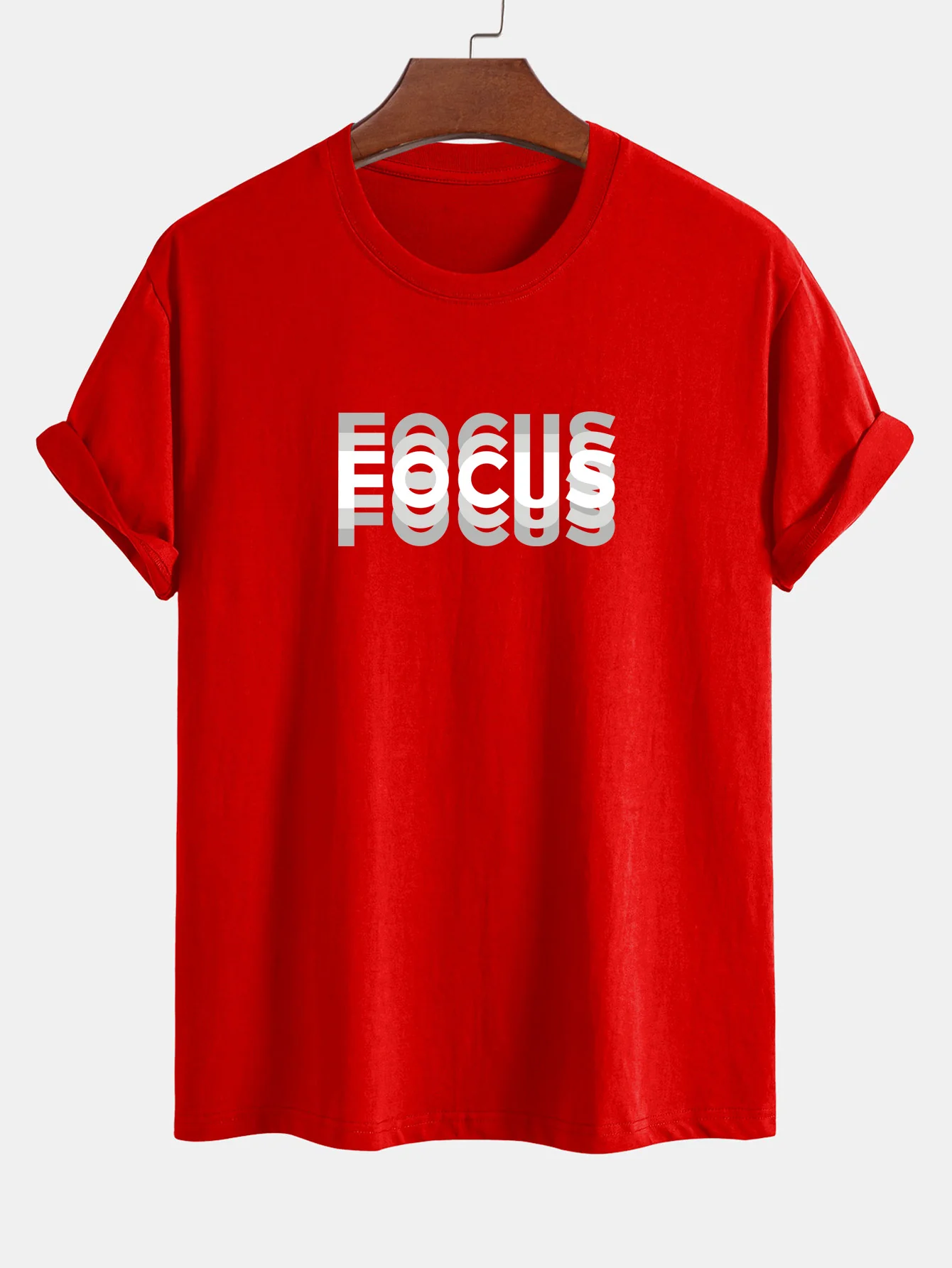Regular Fit Focus Slogan Print Baumwoll-T-Shirt - Image 7