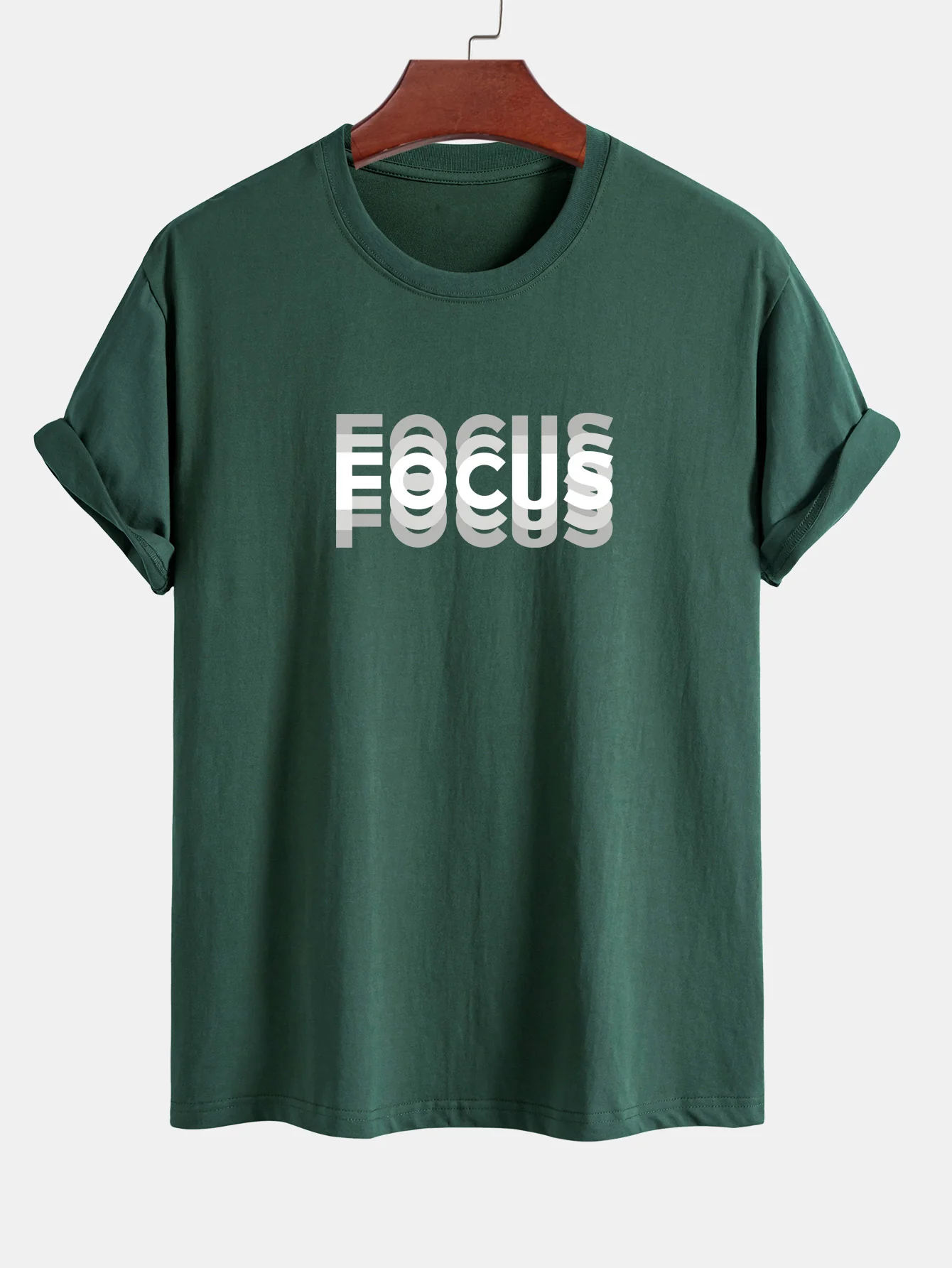 Regular Fit Focus Slogan Print Baumwoll-T-Shirt - Image 8