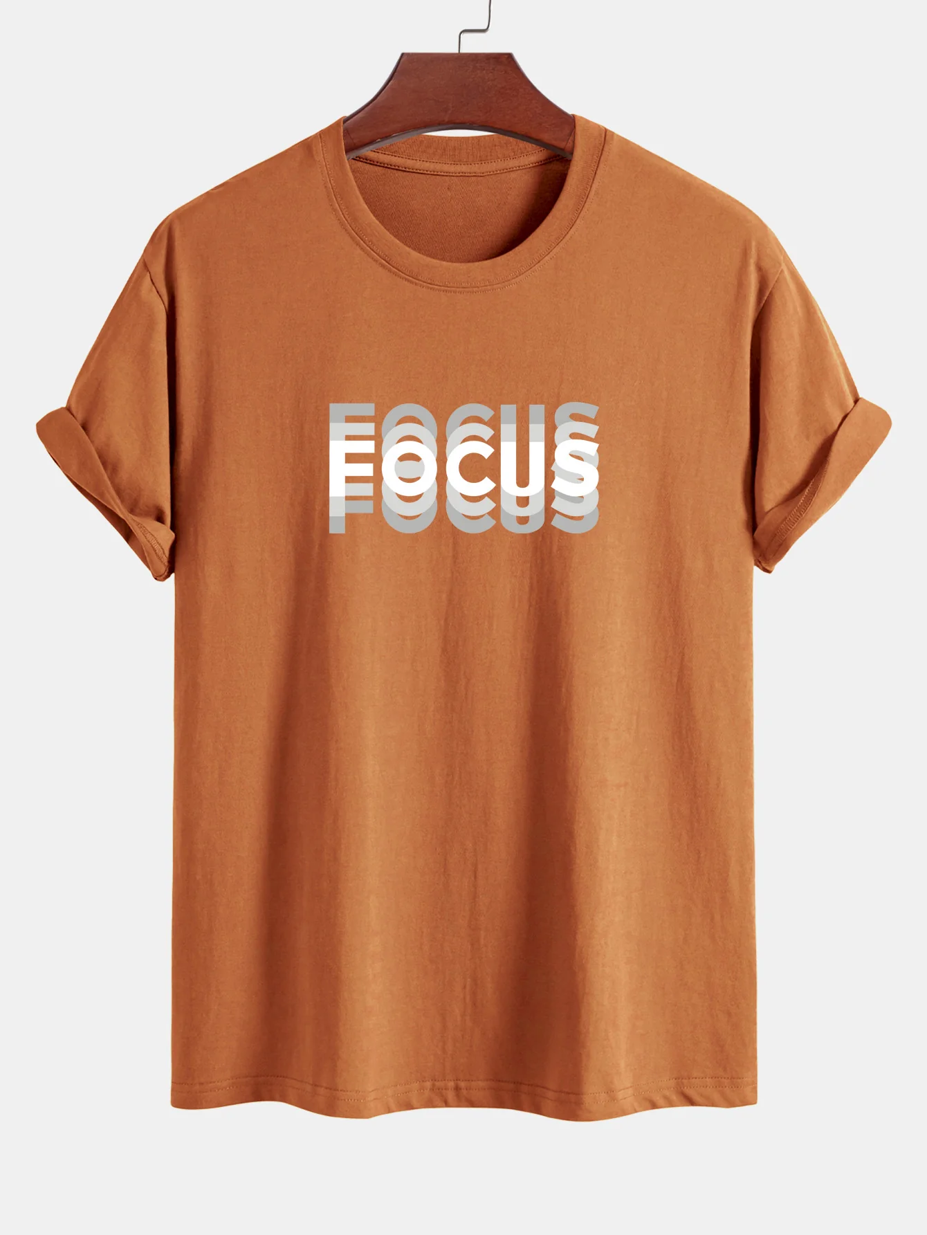 Regular Fit Focus Slogan Print Baumwoll-T-Shirt - Image 9