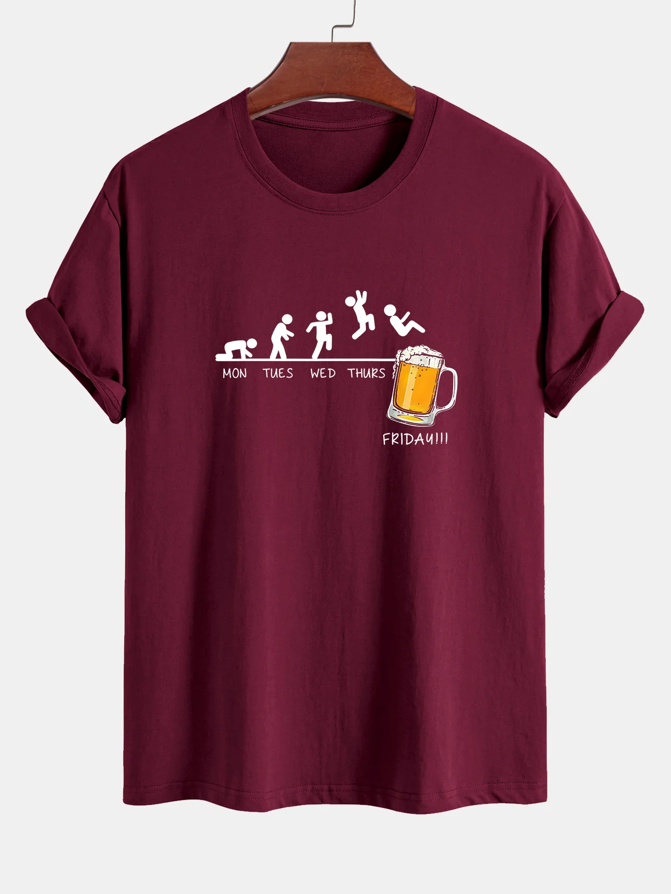 Regular Fit Lustiges Wöchentliches Evolution Print Baumwoll-T-Shirt - Image 10