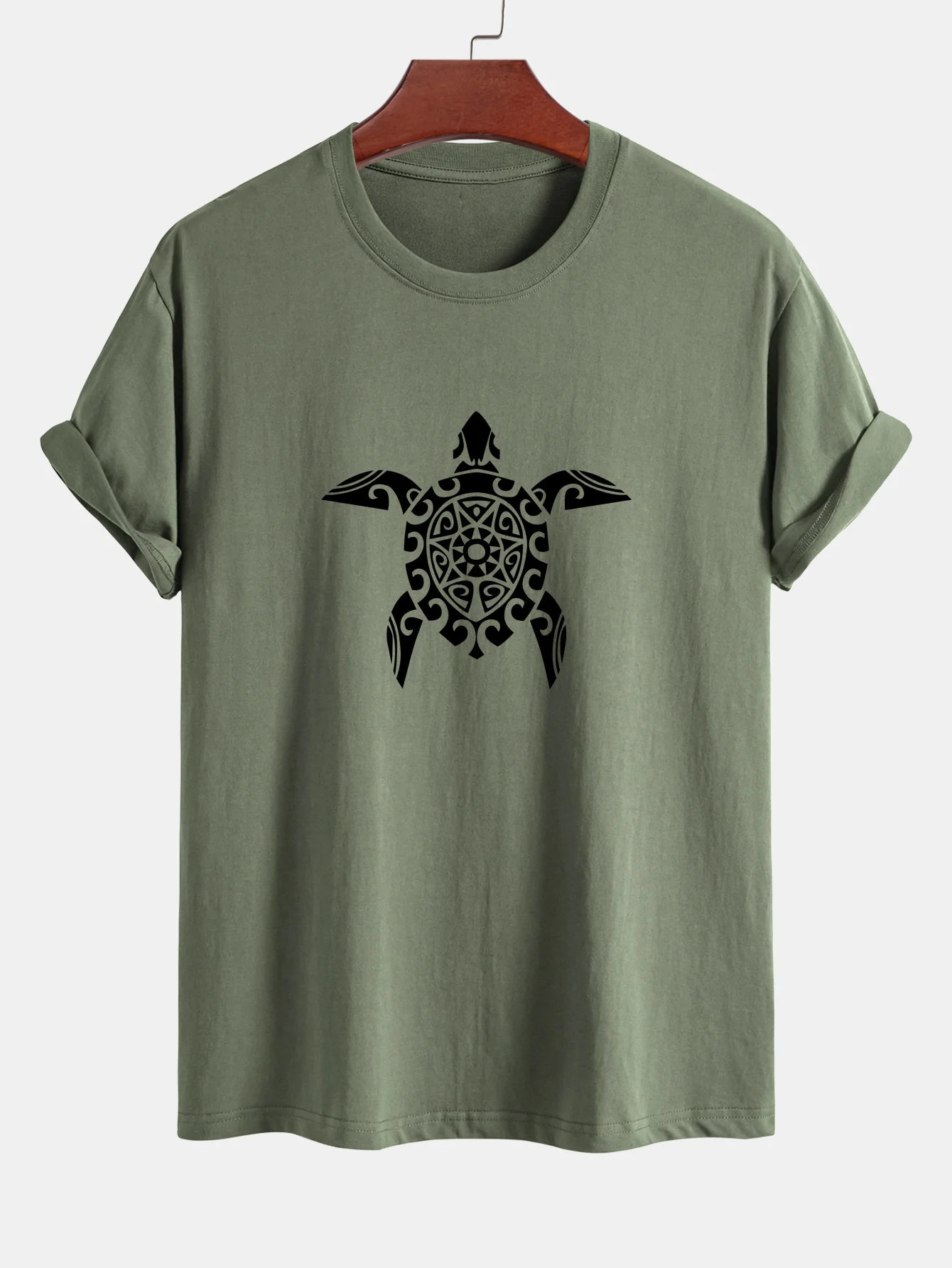 Regular Fit geometrisches T-Shirt aus Baumwolle mit Schildkrötenmuster - Image 13