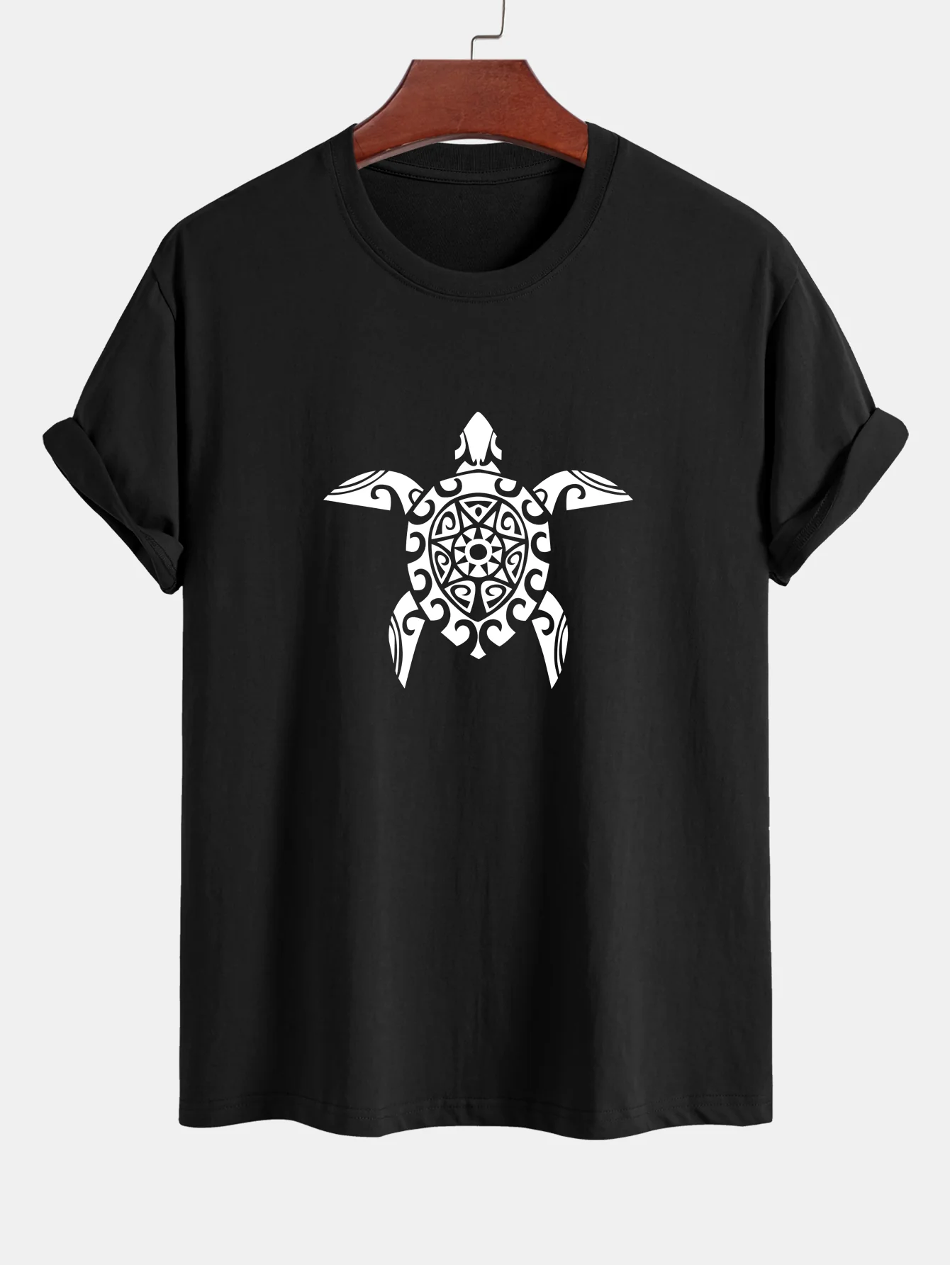 Regular Fit geometrisches T-Shirt aus Baumwolle mit Schildkrötenmuster - Image 2