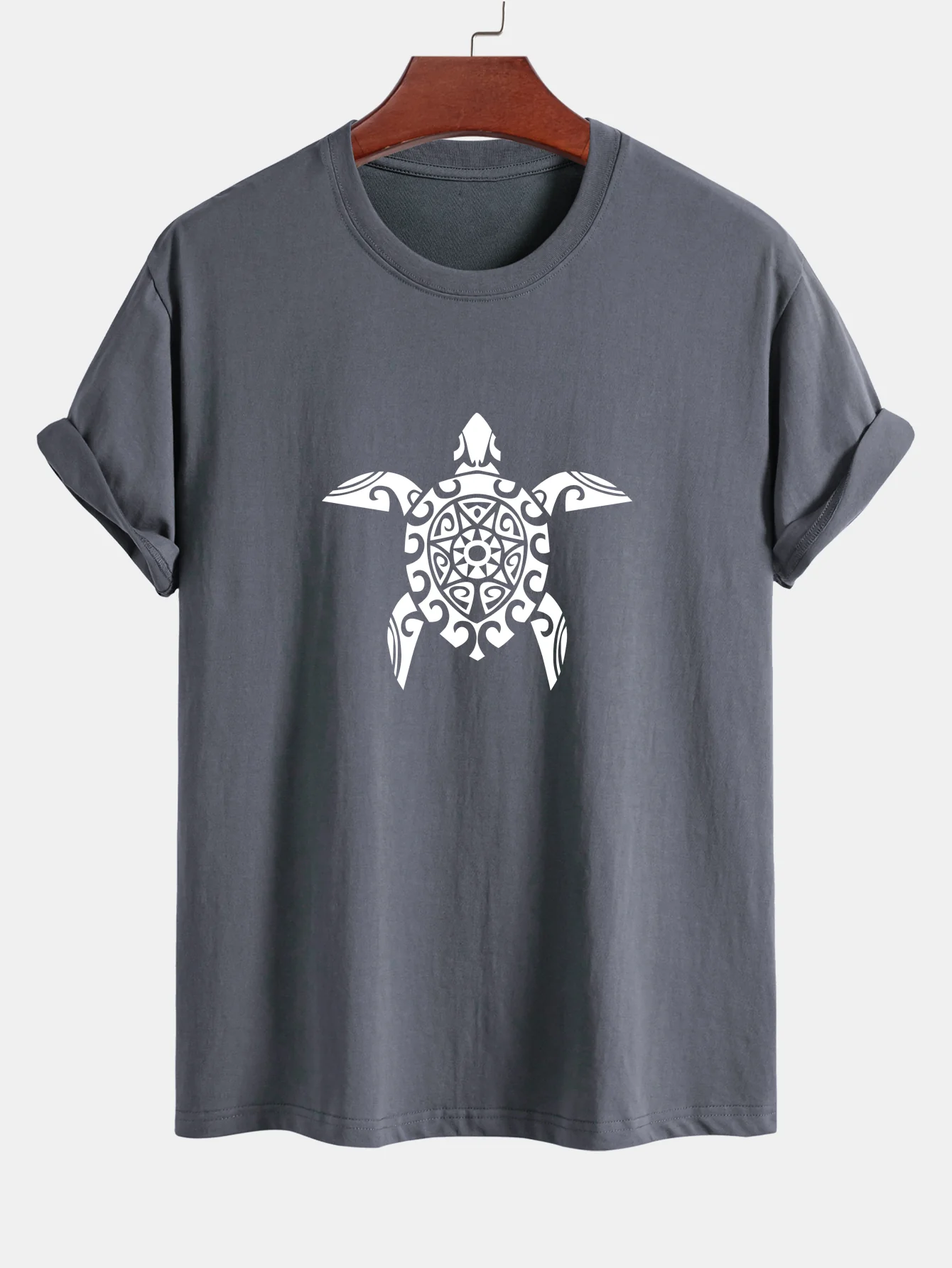 Regular Fit geometrisches T-Shirt aus Baumwolle mit Schildkrötenmuster - Image 3