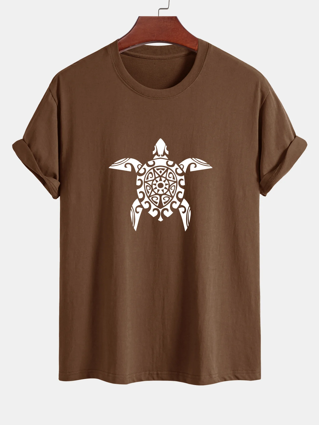 Regular Fit geometrisches T-Shirt aus Baumwolle mit Schildkrötenmuster - Image 4
