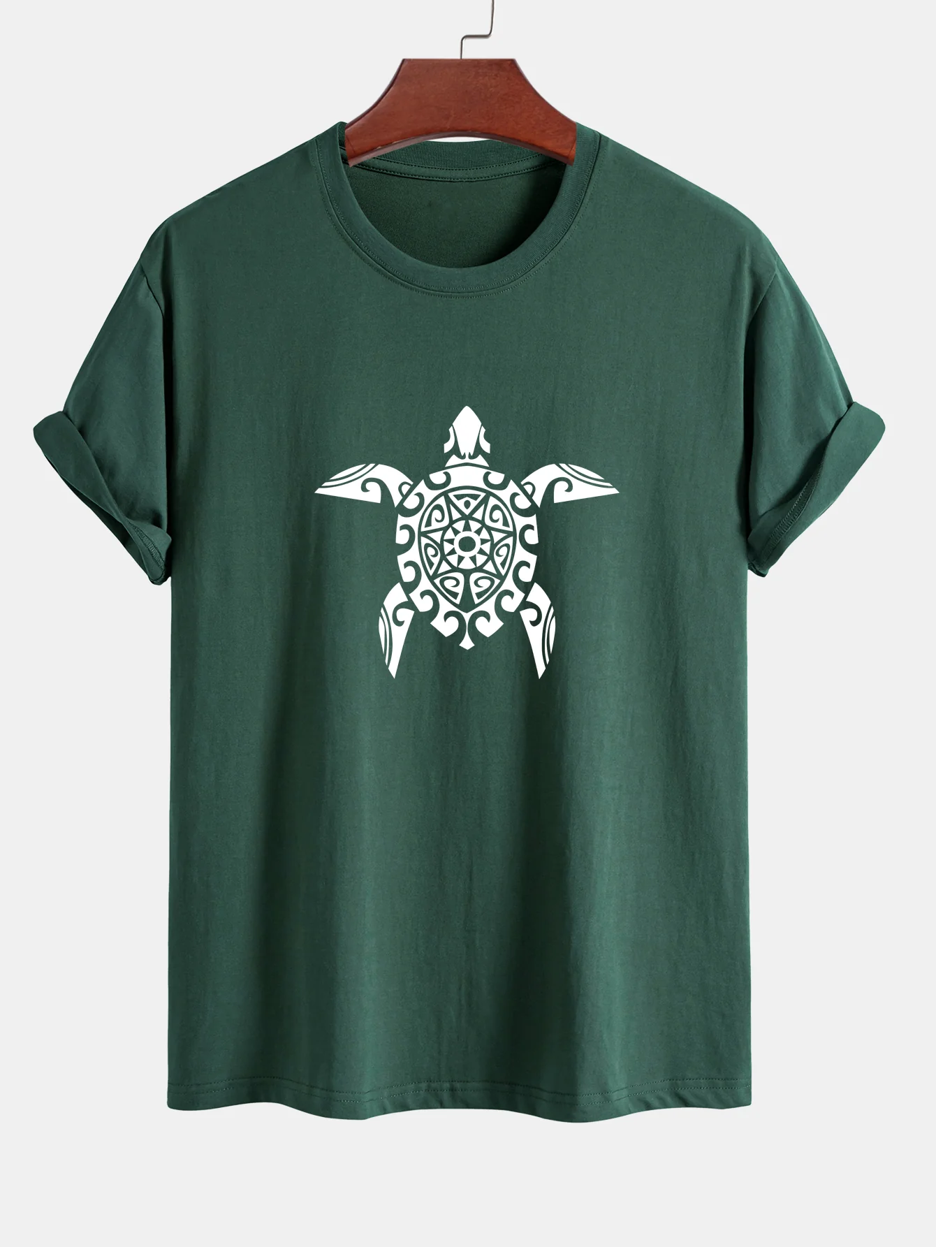 Regular Fit geometrisches T-Shirt aus Baumwolle mit Schildkrötenmuster - Image 6