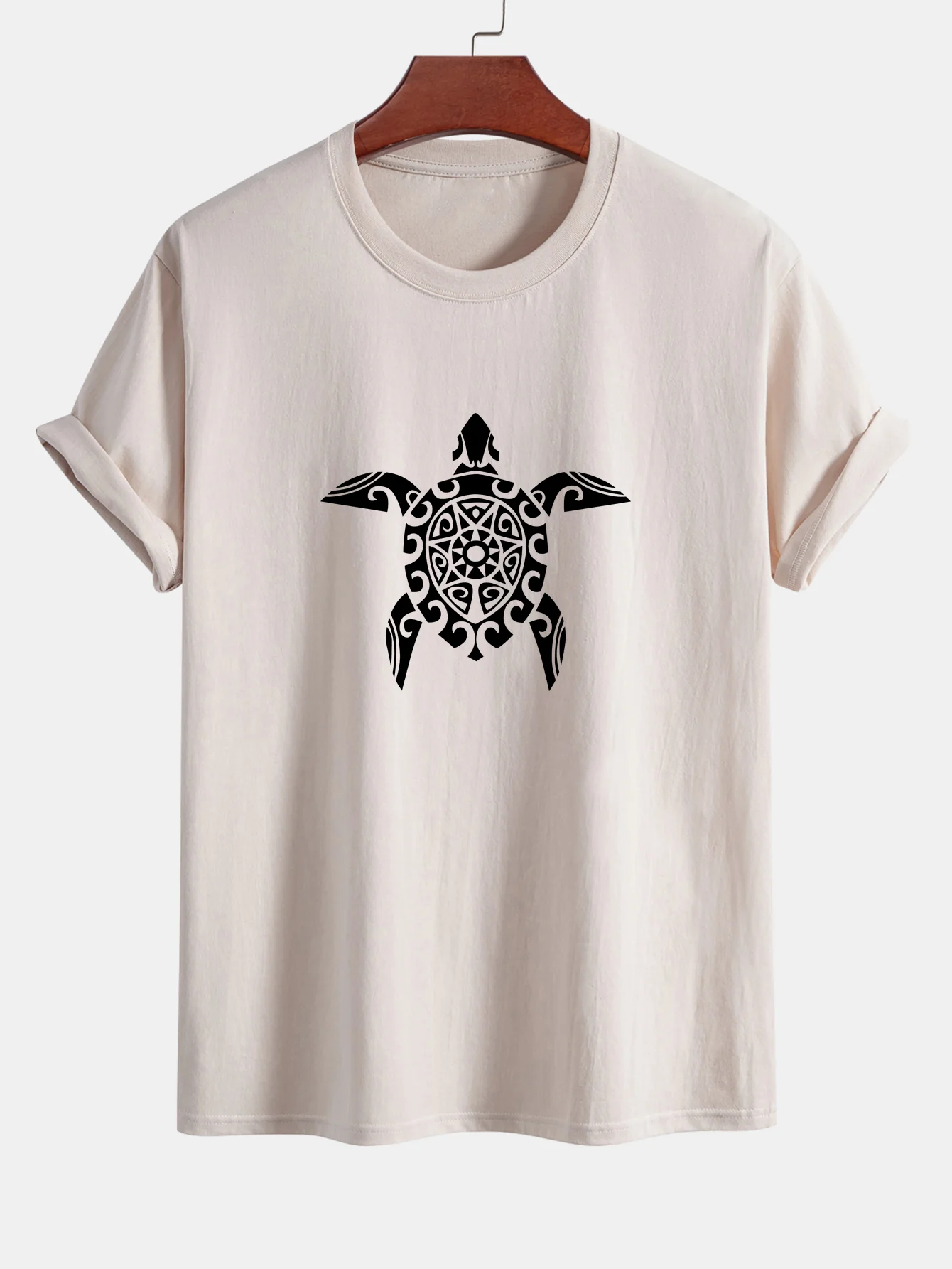 Regular Fit geometrisches T-Shirt aus Baumwolle mit Schildkrötenmuster - Image 8