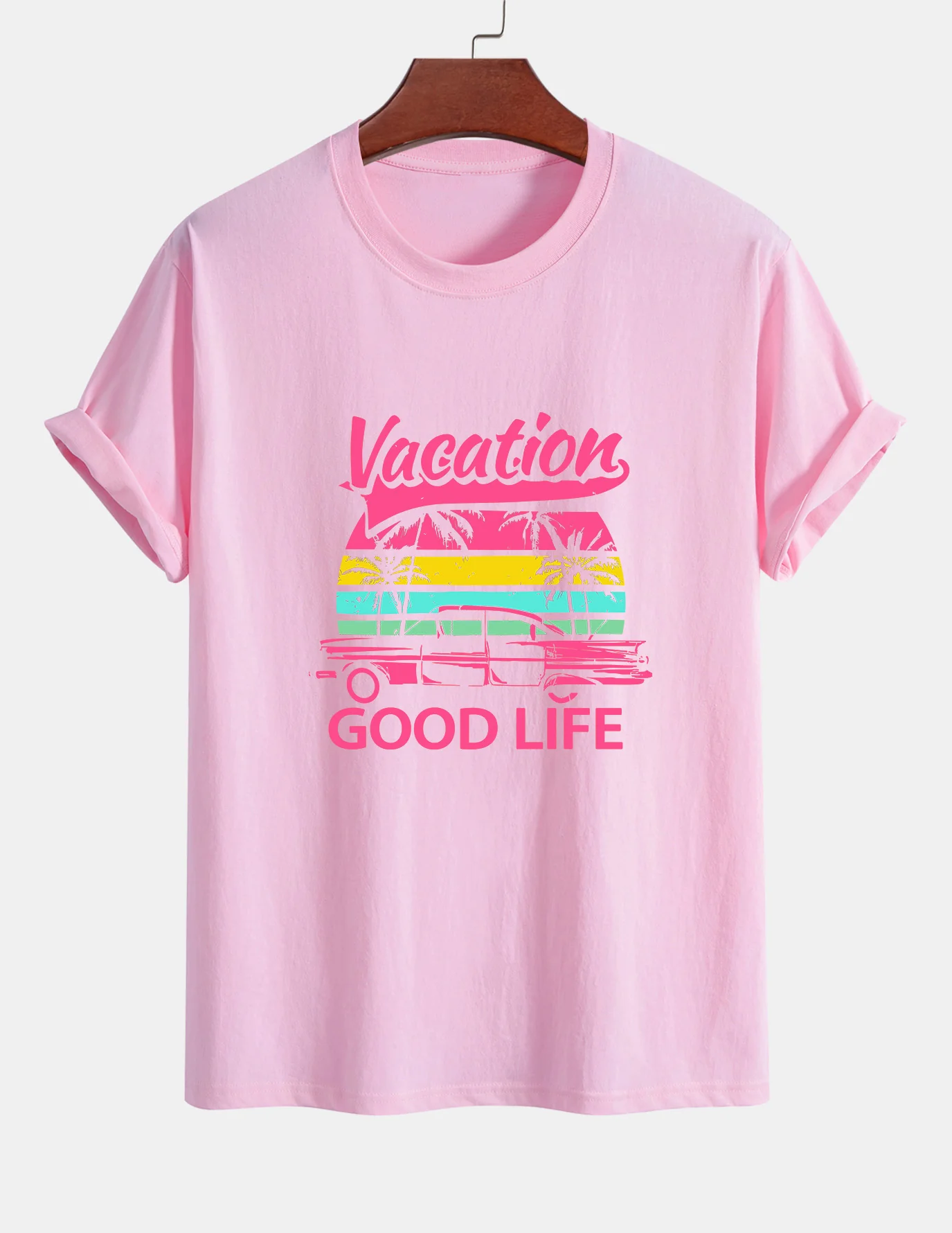 Regular Fit Good Life On Vacation Print Baumwoll-T-Shirt - Image 3