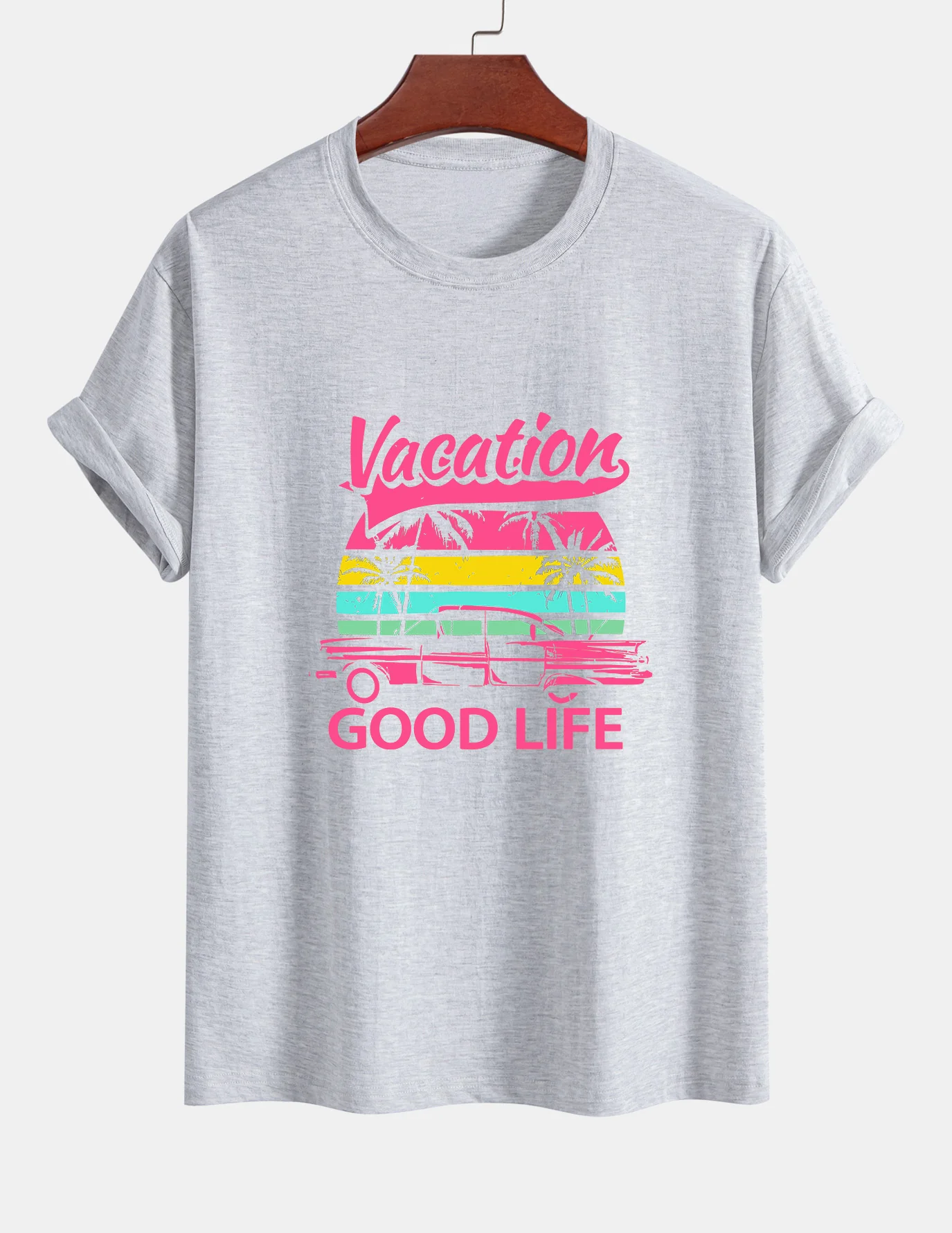 Regular Fit Good Life On Vacation Print Baumwoll-T-Shirt - Image 4