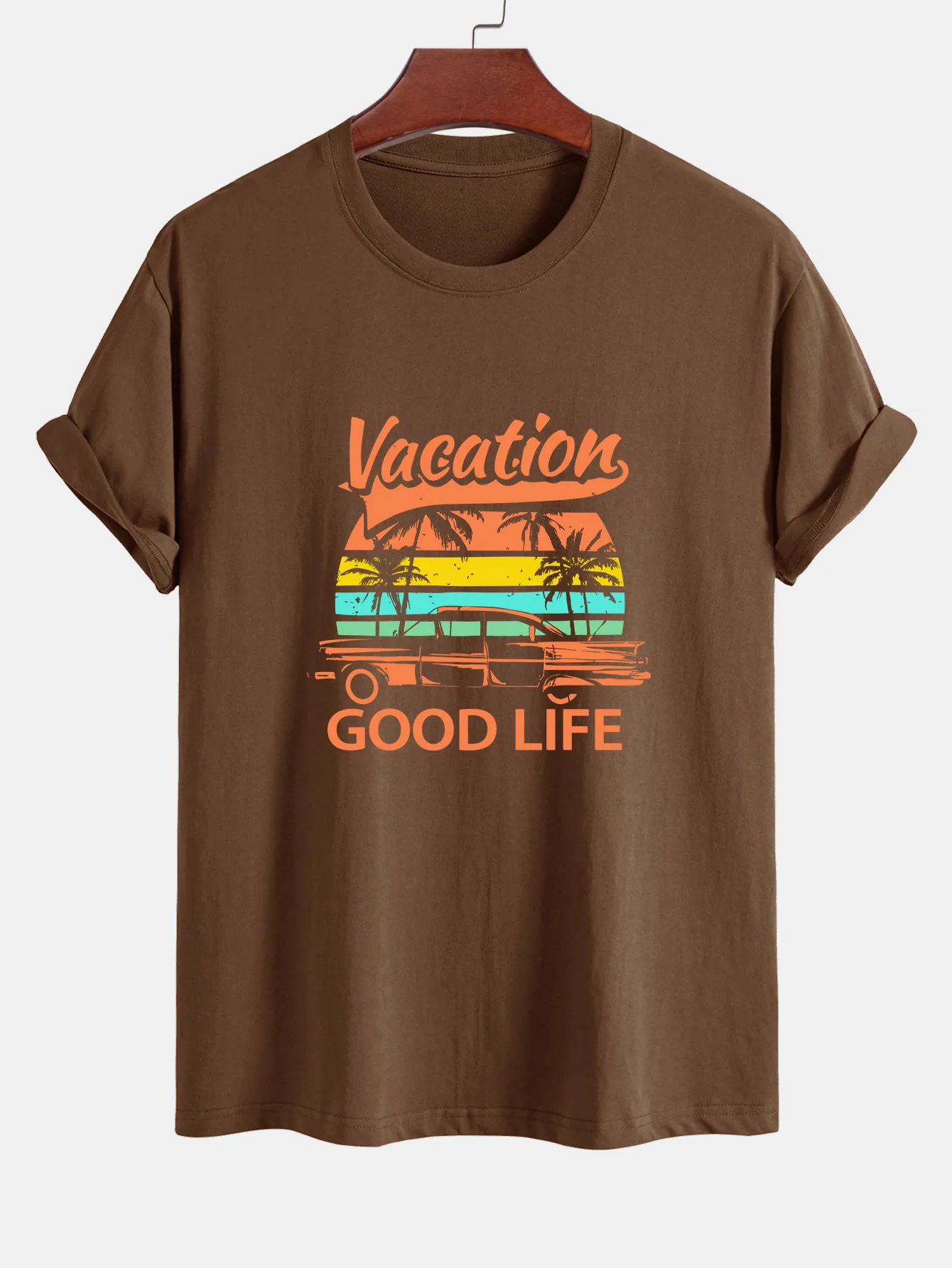 Reguläre Passform Good Life On Vacation Print Baumwoll-T-Shirt - Image 10