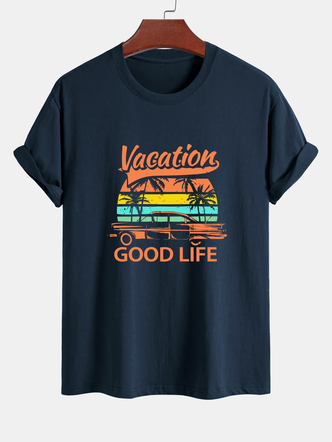 Reguläre Passform Good Life On Vacation Print Baumwoll-T-Shirt - Image 11