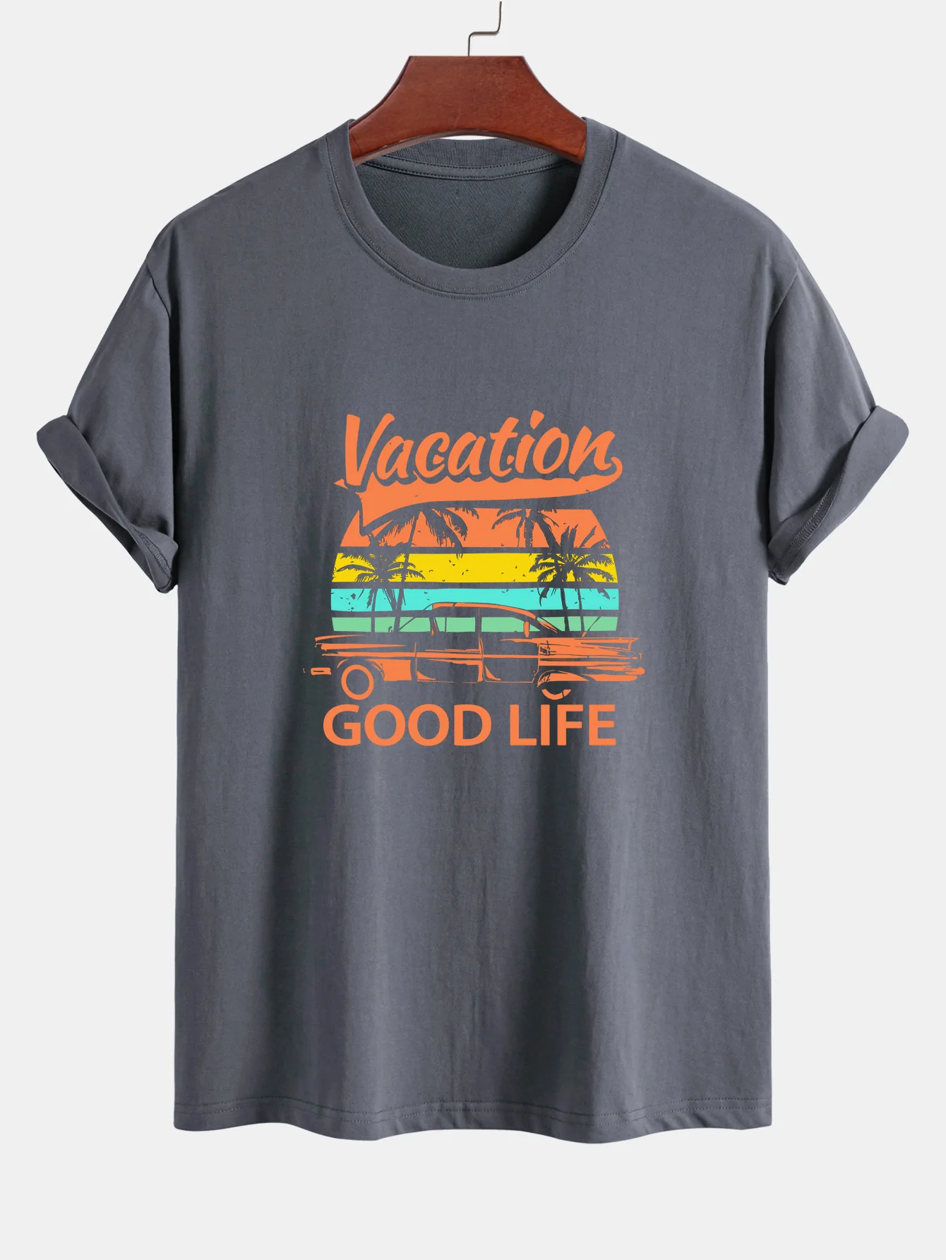 Reguläre Passform Good Life On Vacation Print Baumwoll-T-Shirt - Image 13